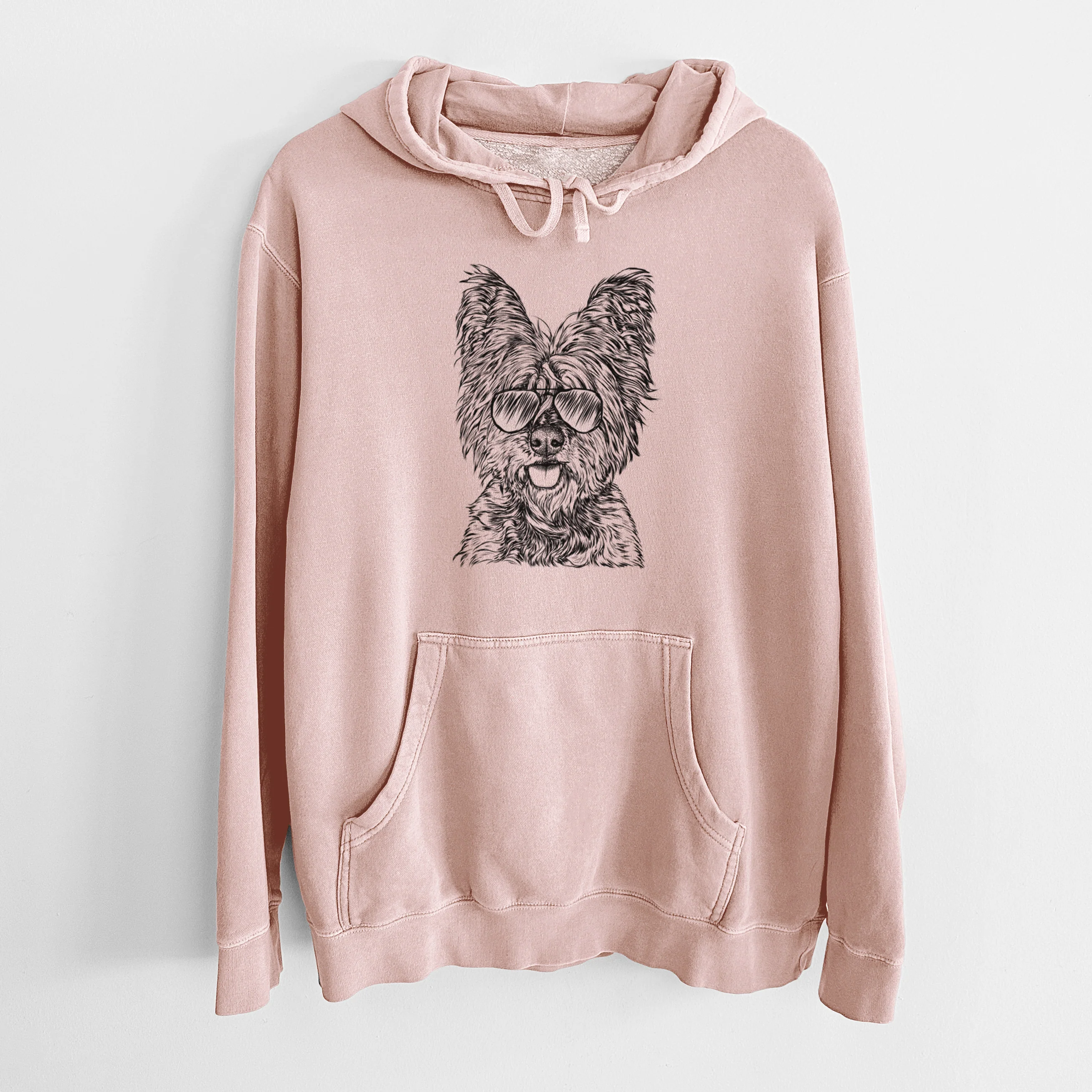 Aviator McDuff the Cairn Terrier - Unisex Pigment Dyed Hoodie - Image 6