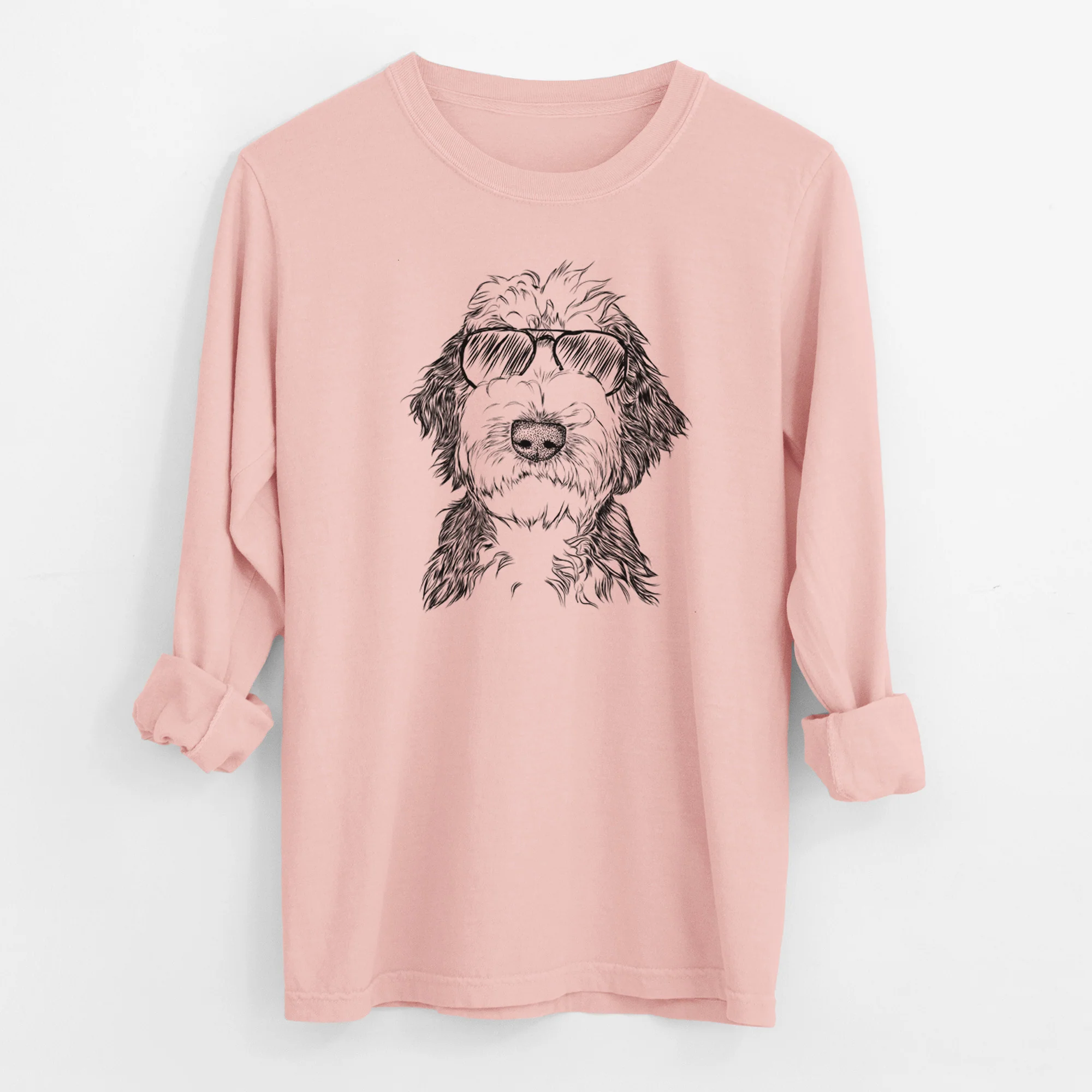 Aviator Milo Fluff the Sheepadoodle - Men's Heavyweight 100% Cotton Long Sleeve - Image 12