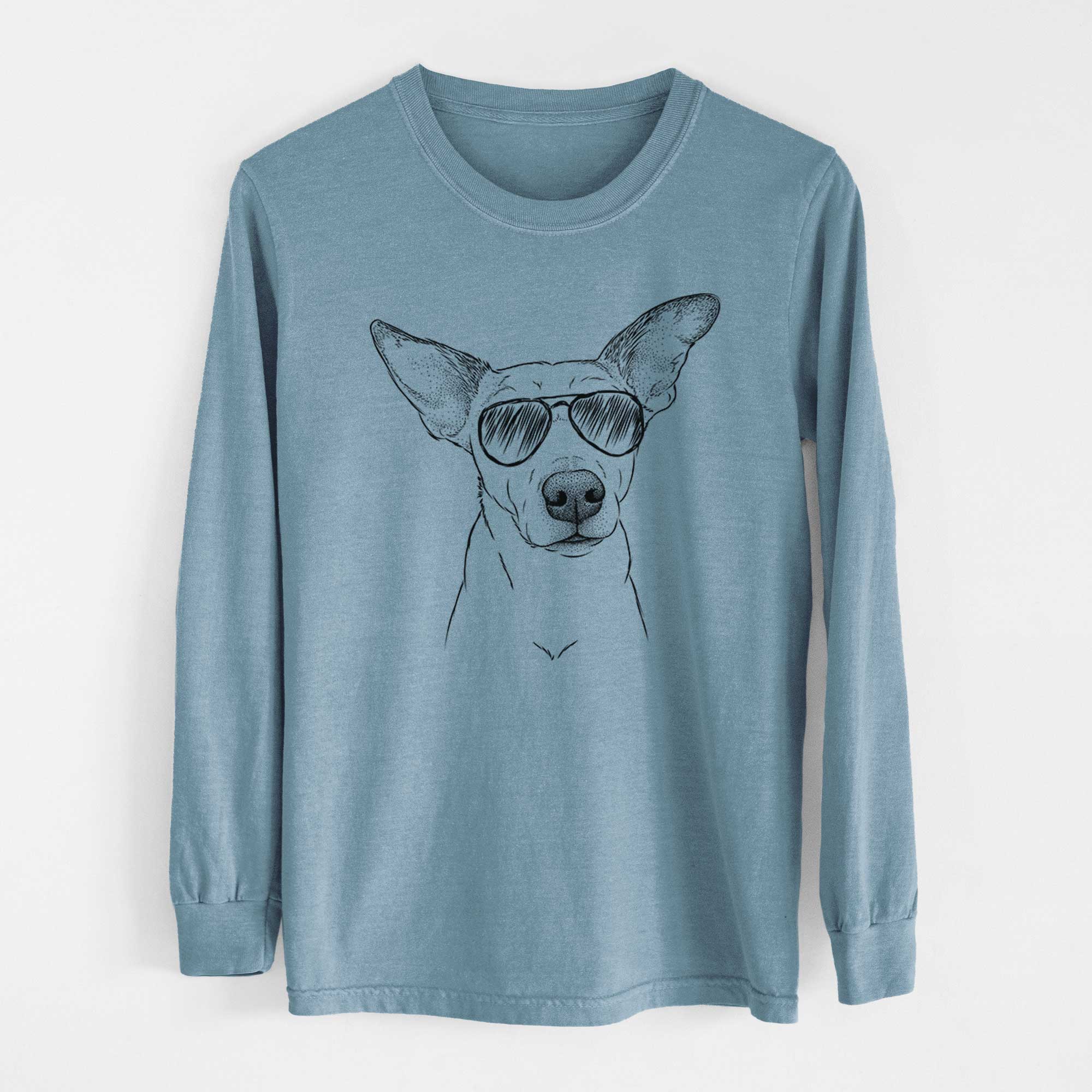 Aviator Molly the Jack Russell Terrier - Men's Heavyweight 100% Cotton Long Sleeve - Image 8