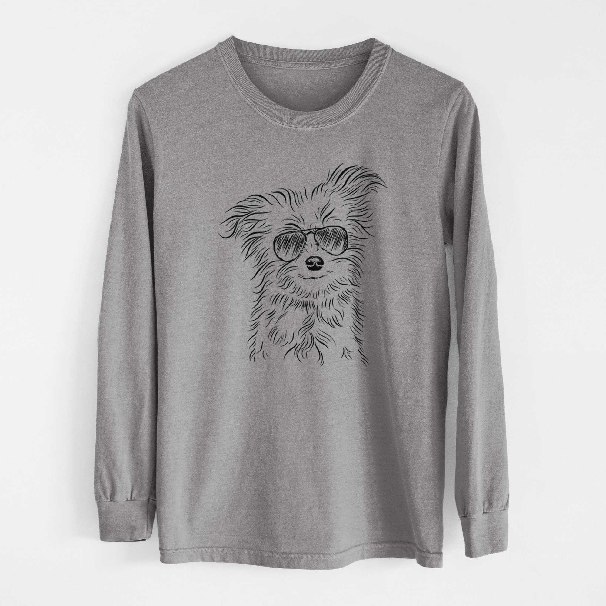 Aviator Mr. Gucci Poochi the Maltese - Men's Heavyweight 100% Cotton Long Sleeve - Image 7