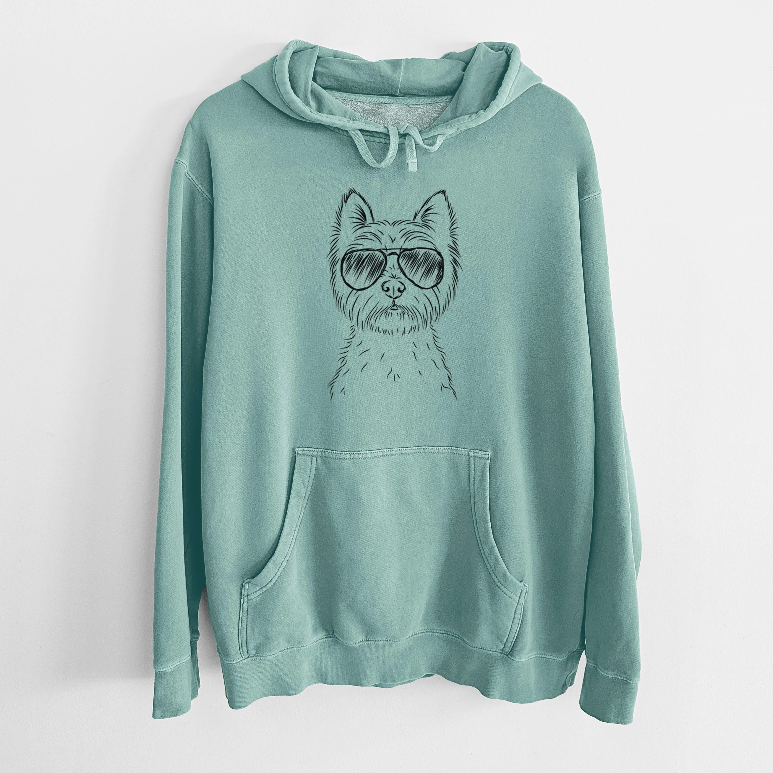 Aviator Murphy the West Highland Terrier - Unisex Pigment Dyed Hoodie - Image 10