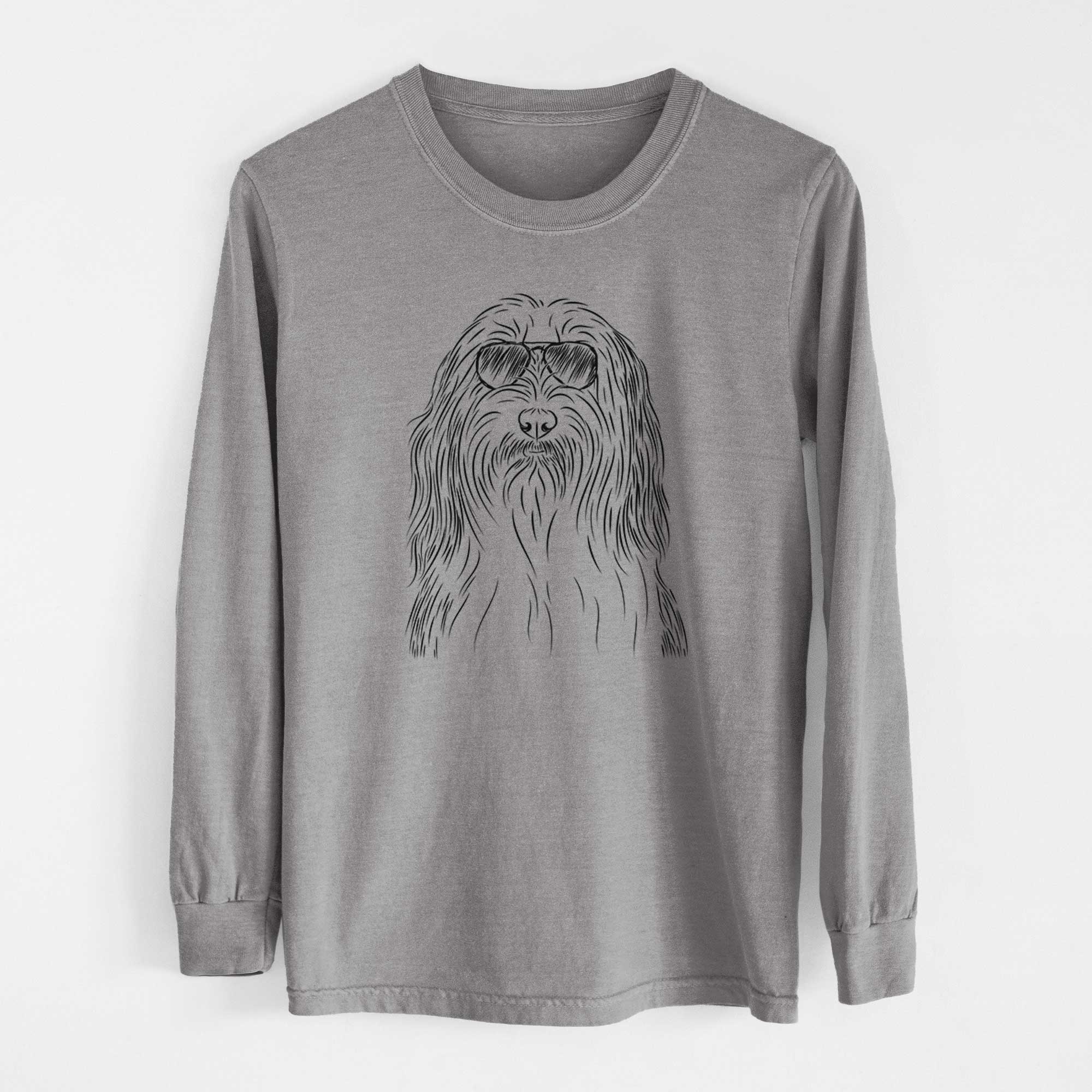 Aviator Murray the Bearded Collie - Men's Heavyweight 100% Cotton Long Sleeve - Image 7