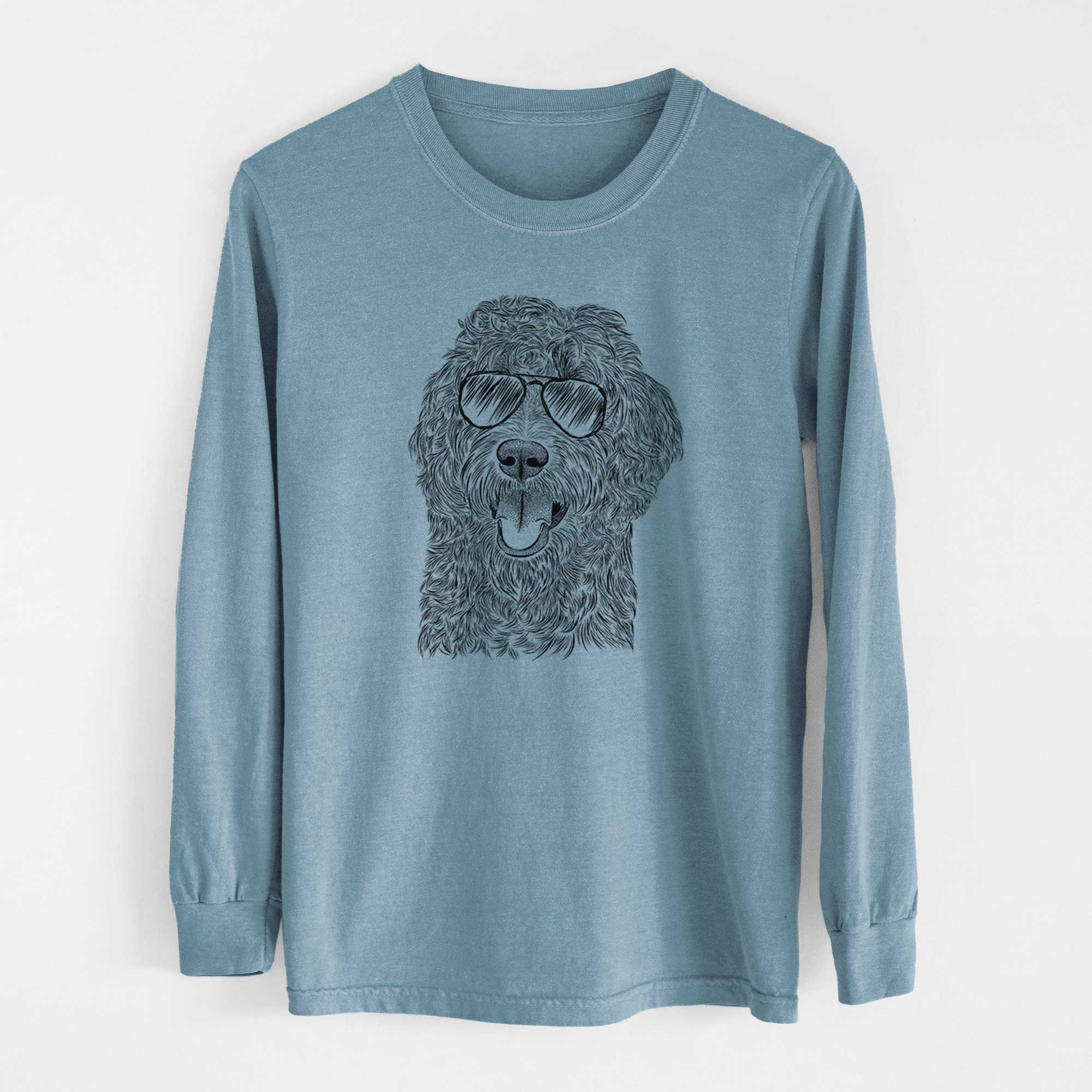 Aviator Murr Dog the Labradoodle - Men's Heavyweight 100% Cotton Long Sleeve - Image 8