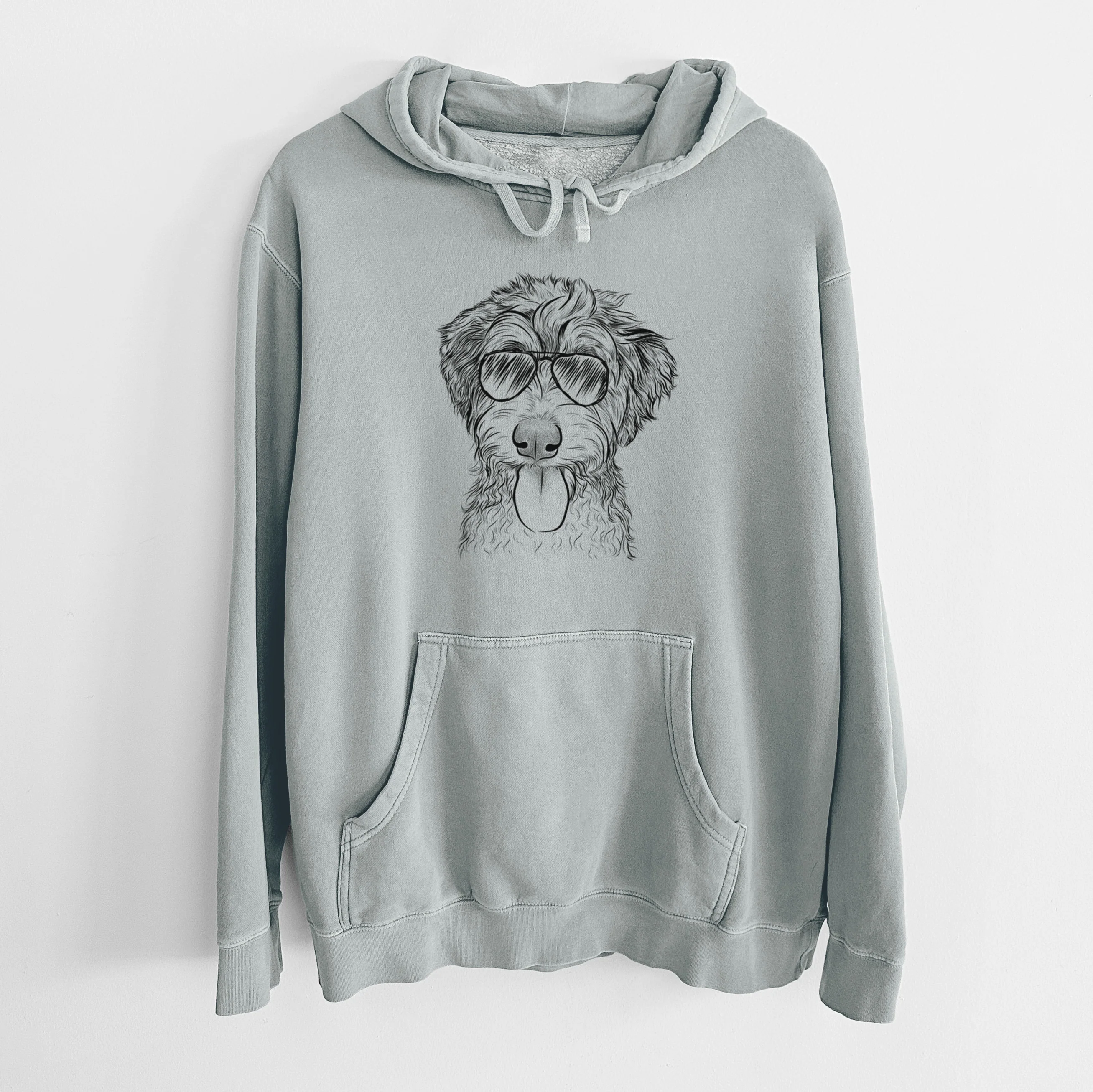 Aviator Myrtle Mae the Aussiedoodle - Unisex Pigment Dyed Hoodie - Image 7