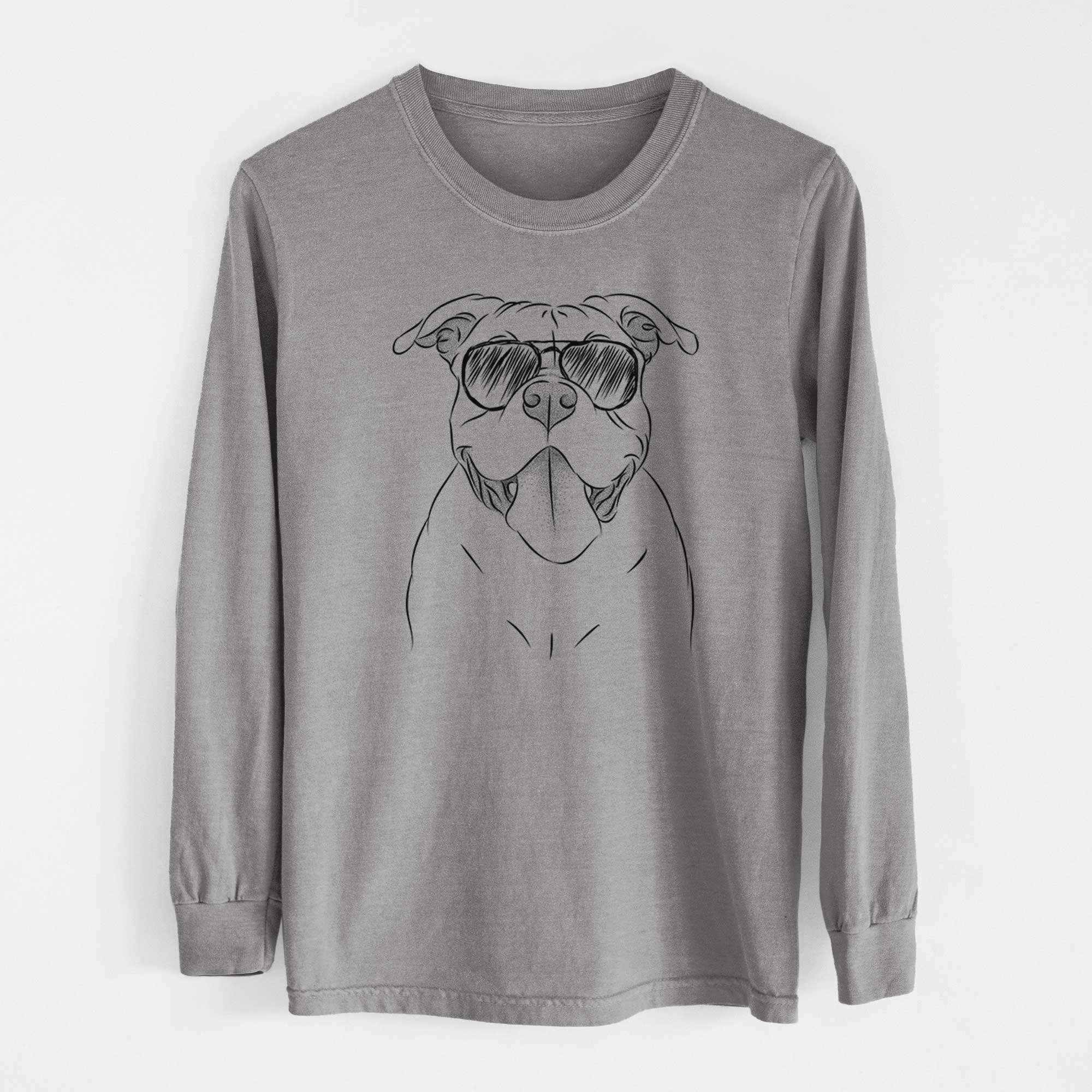 Aviator Nacho the American Bully - Men's Heavyweight 100% Cotton Long Sleeve - Image 7