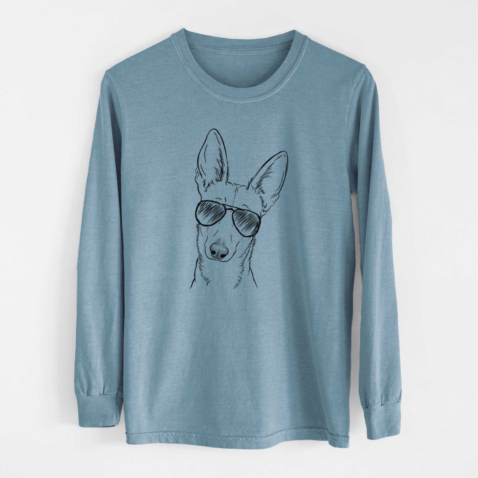 Aviator Nala the Carolina Dog - Men's Heavyweight 100% Cotton Long Sleeve - Image 8