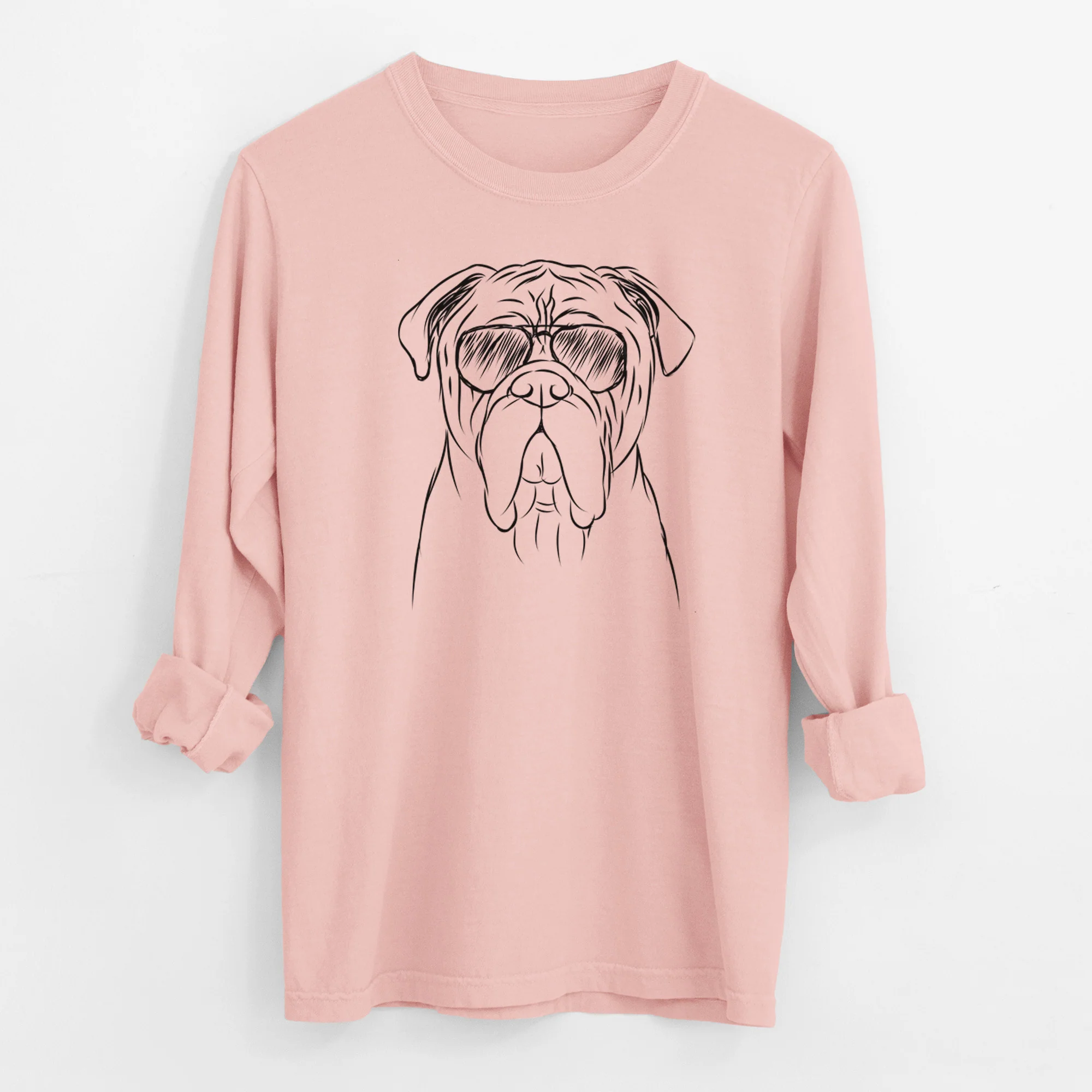 Aviator Nolan the Bull Mastiff - Men's Heavyweight 100% Cotton Long Sleeve - Image 12