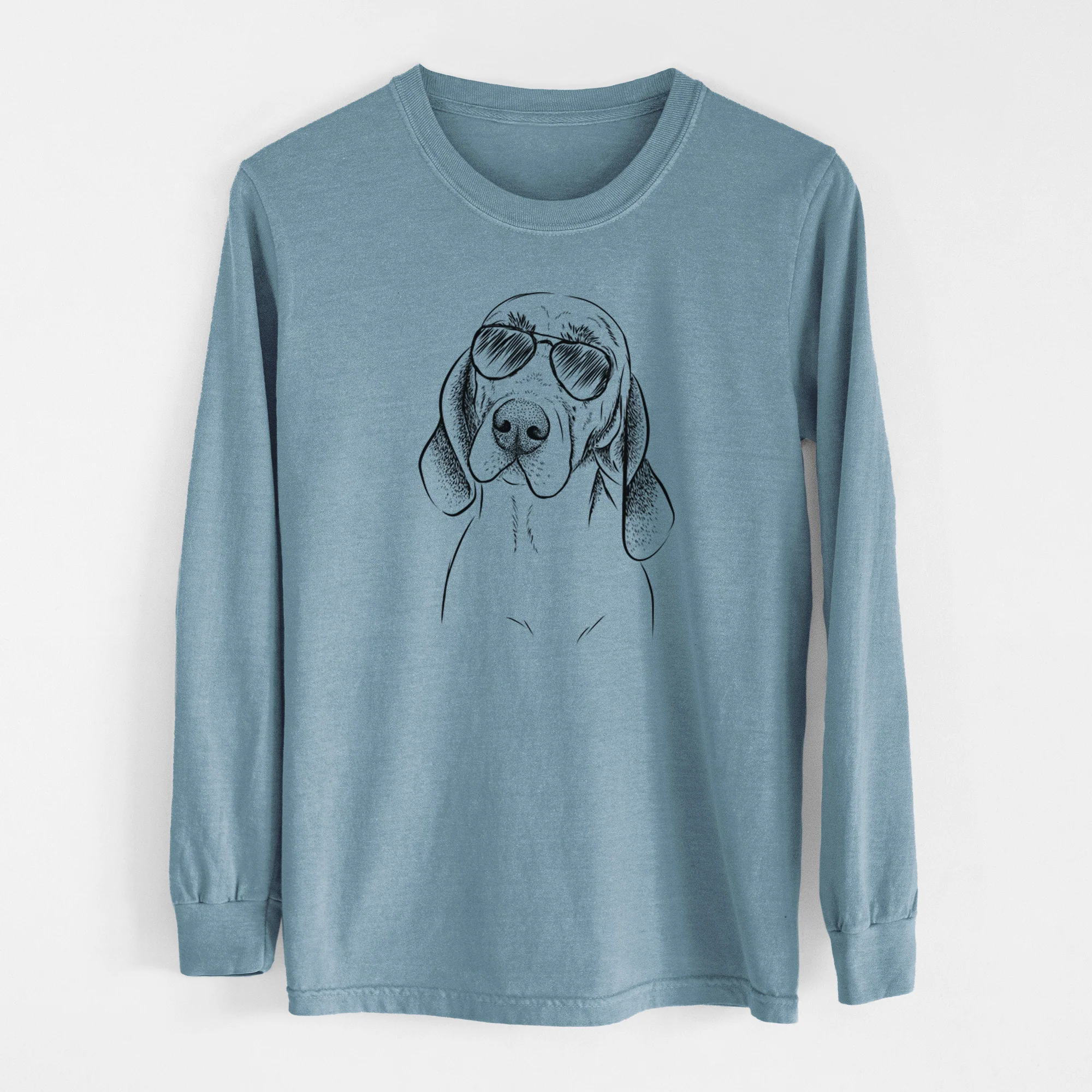 Aviator Norman the Plott Hound - Men's Heavyweight 100% Cotton Long Sleeve - Image 7