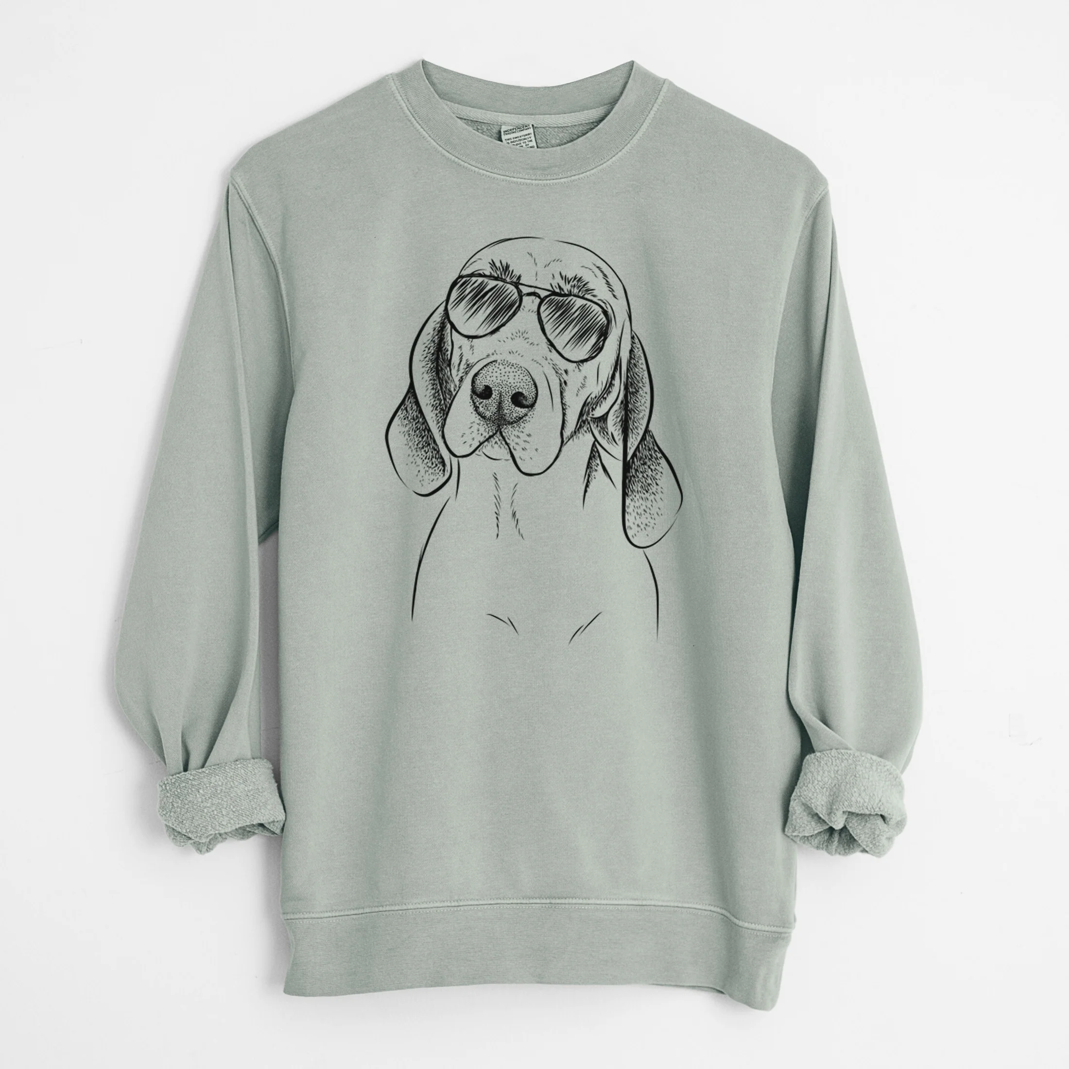 Aviator Norman the Plott Hound - Unisex Pigment Dyed Crew Sweatshirt - Image 9