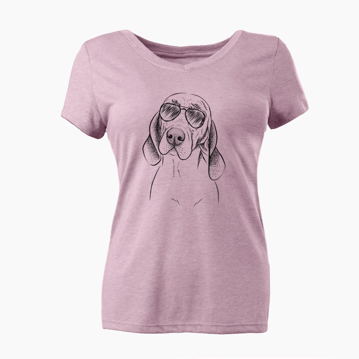 Aviator Norman the Plott Hound - Women's V-neck Shirt - Image 6