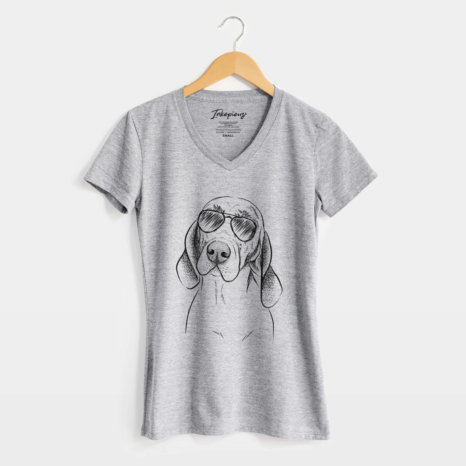 Aviator Norman the Plott Hound - Women's V-neck Shirt - Image 8