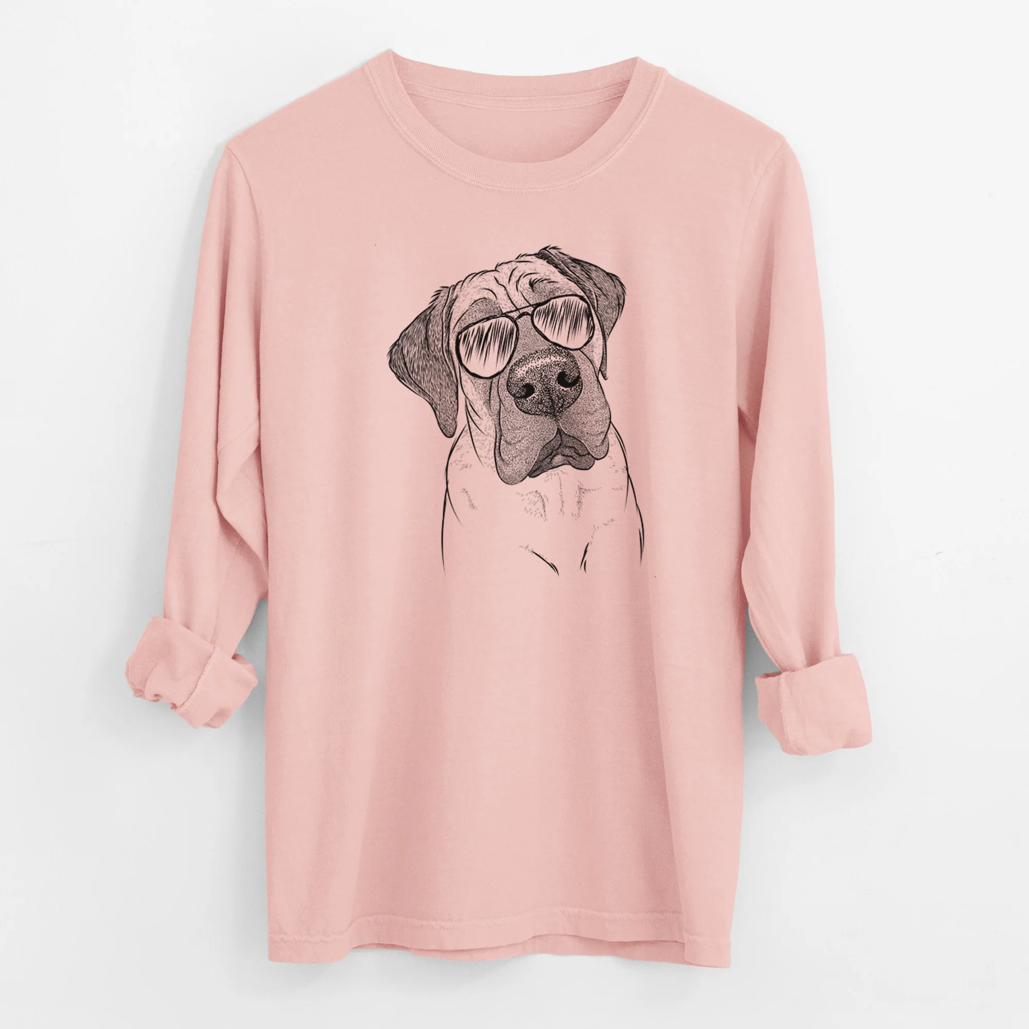 Aviator Nutterbutter the English Mastiff - Men's Heavyweight 100% Cotton Long Sleeve - Image 12