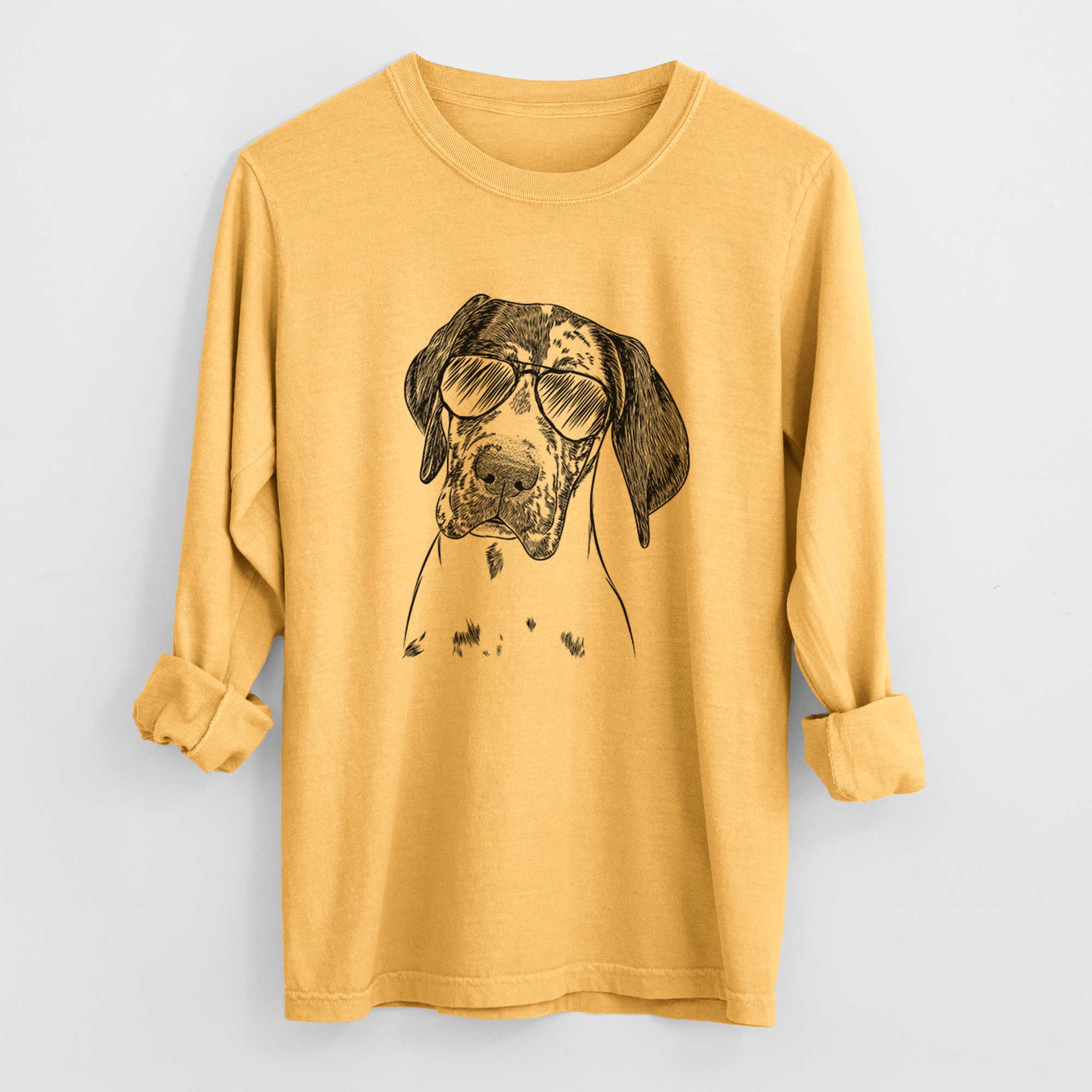 Aviator Nyx the Great Dane - Men's Heavyweight 100% Cotton Long Sleeve - Image 3