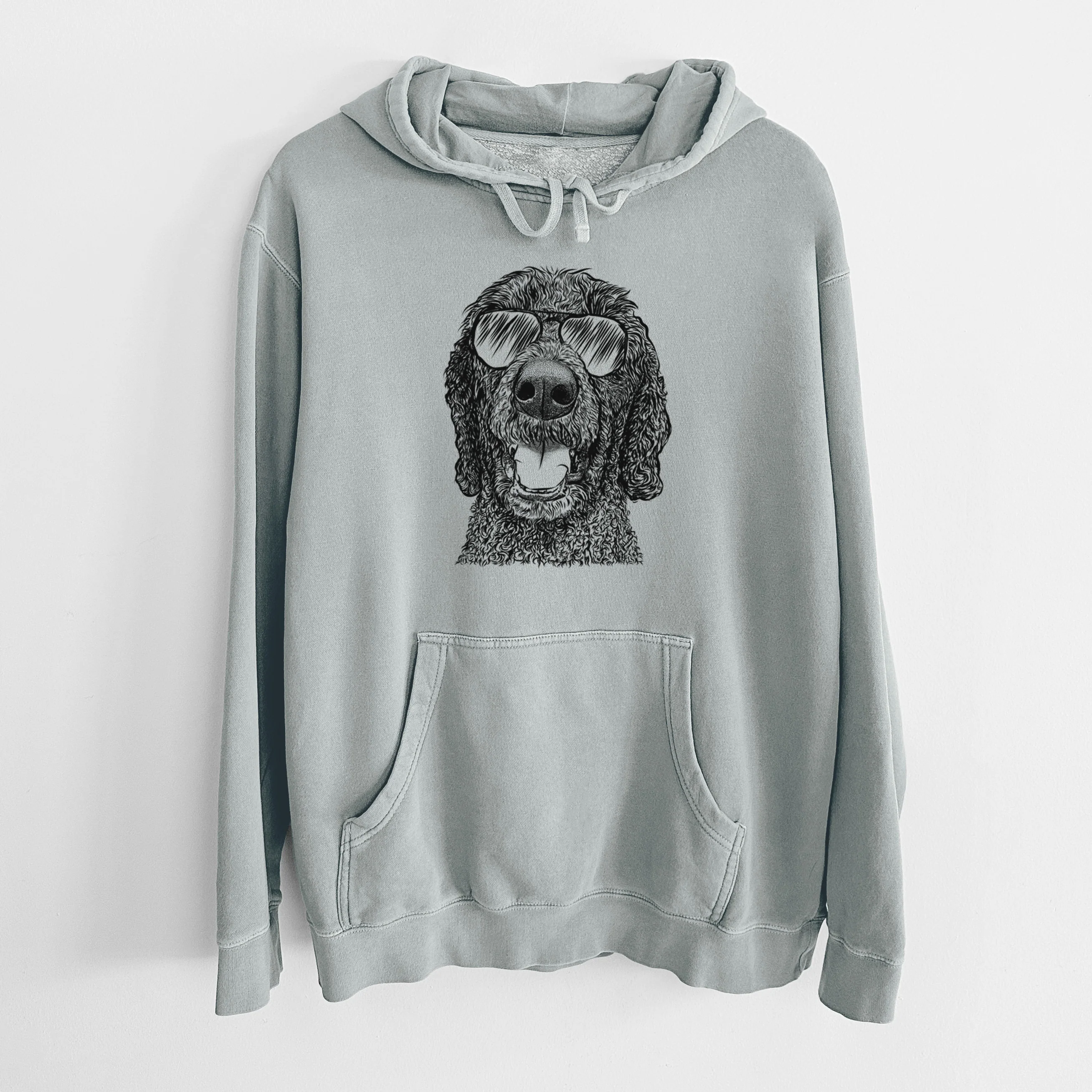 Aviator Obi James the Goldendoodle - Unisex Pigment Dyed Hoodie - Image 7