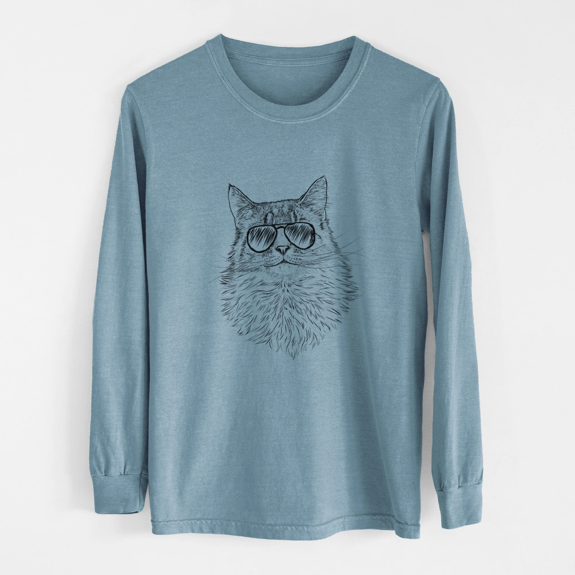 Aviators Olive the Cat - Heavyweight 100% Cotton Long Sleeve - Image 7