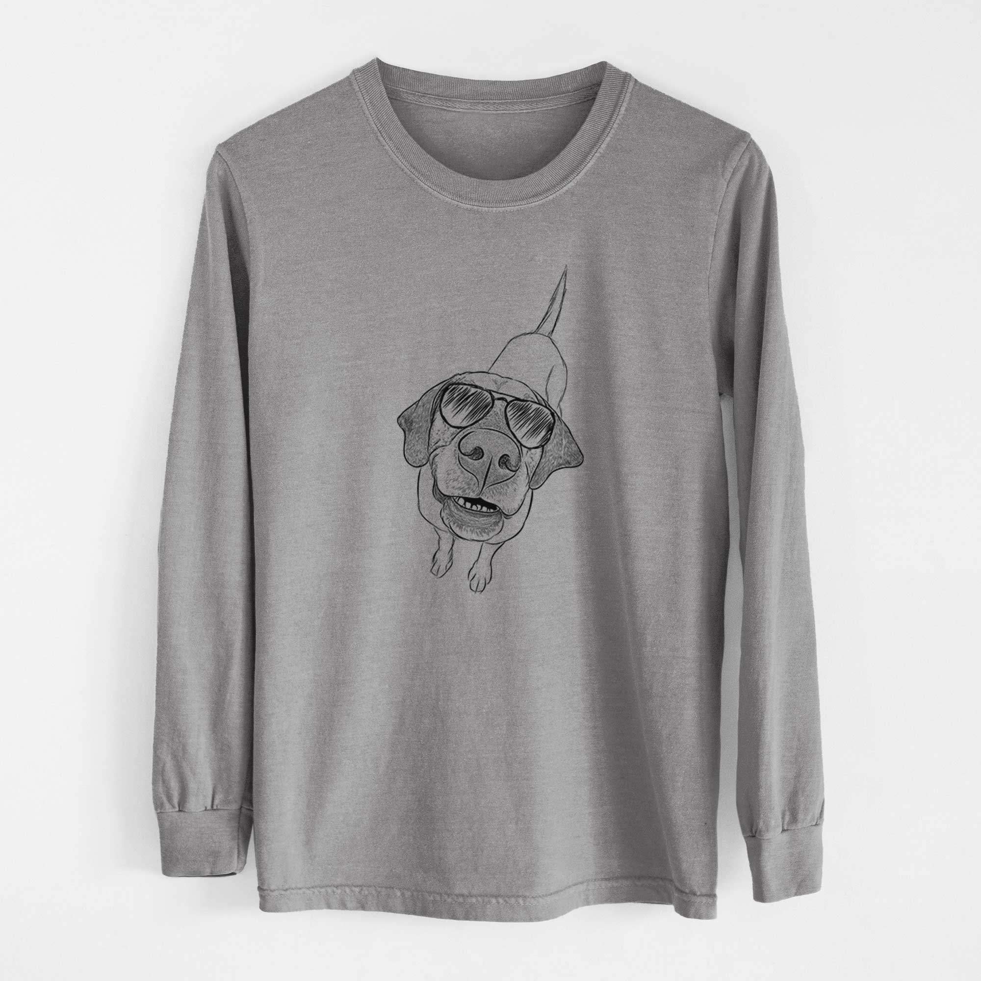Aviator Oquirrh the Vizsla - Men's Heavyweight 100% Cotton Long Sleeve - Image 7