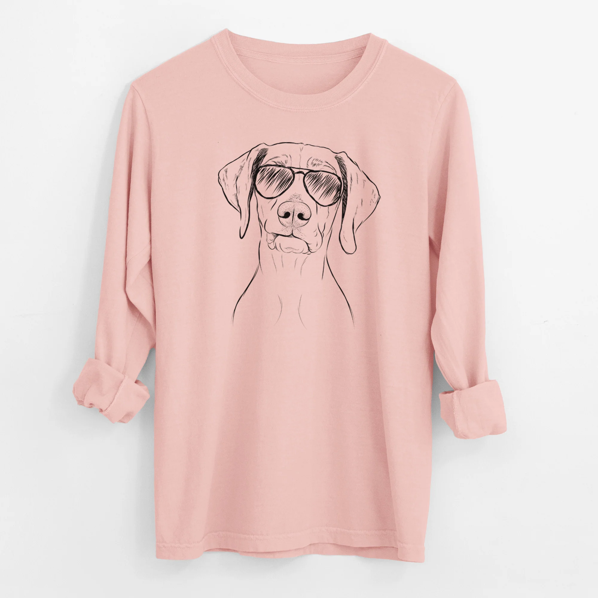Aviator Pawley the Vizsla - Men's Heavyweight 100% Cotton Long Sleeve - Image 12