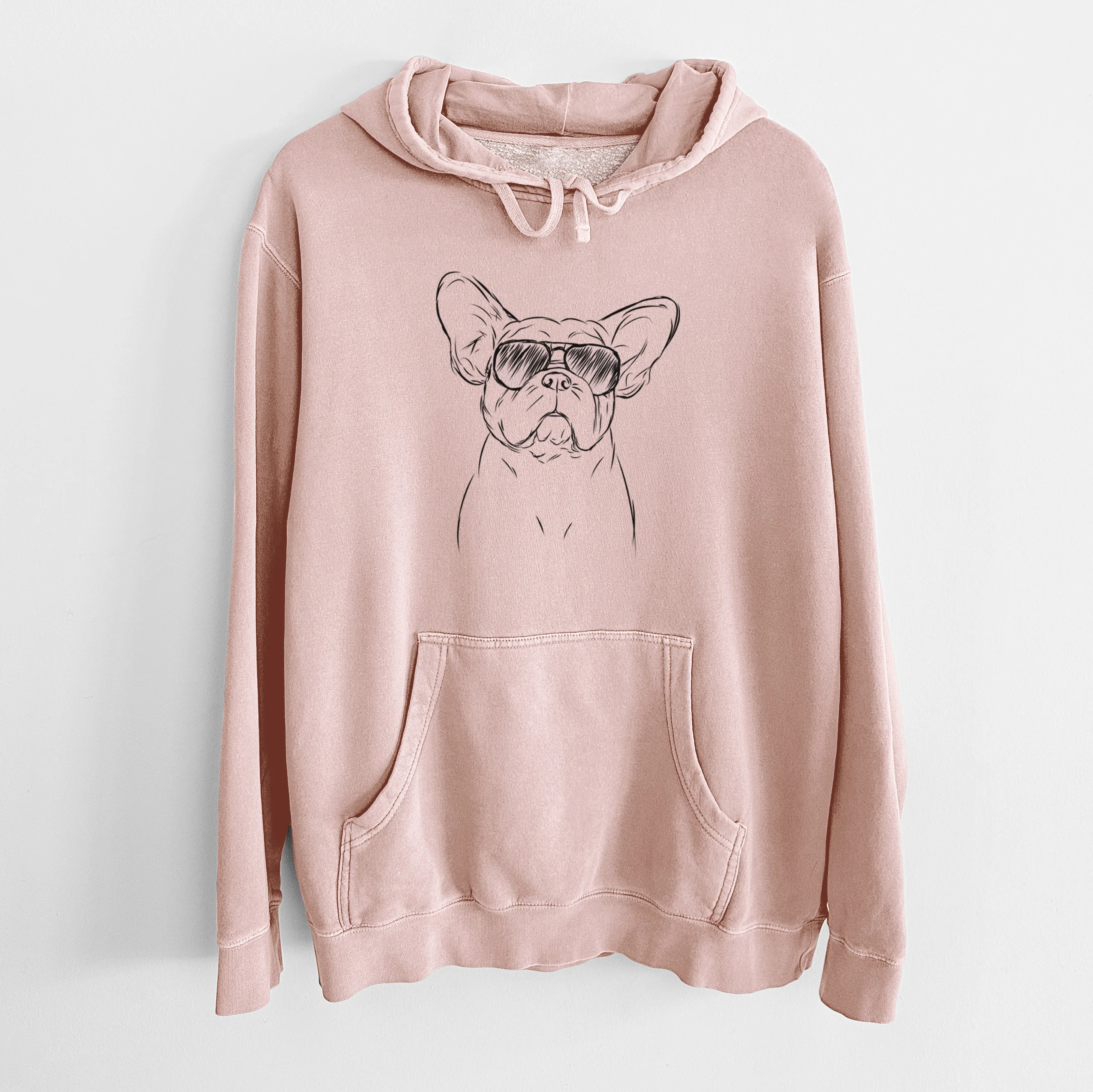 Aviator Pierre the French Bulldog - Unisex Pigment Dyed Hoodie - Image 6
