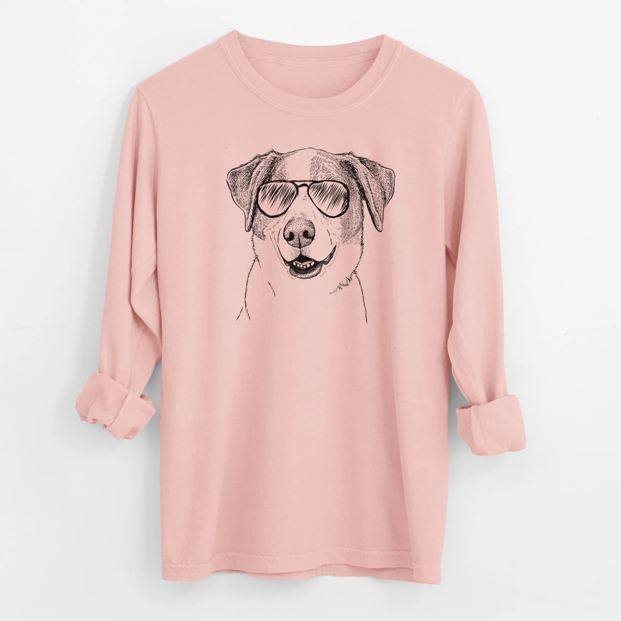 Aviator Piper Pilot the Hound Mix - Men's Heavyweight 100% Cotton Long Sleeve - Image 12