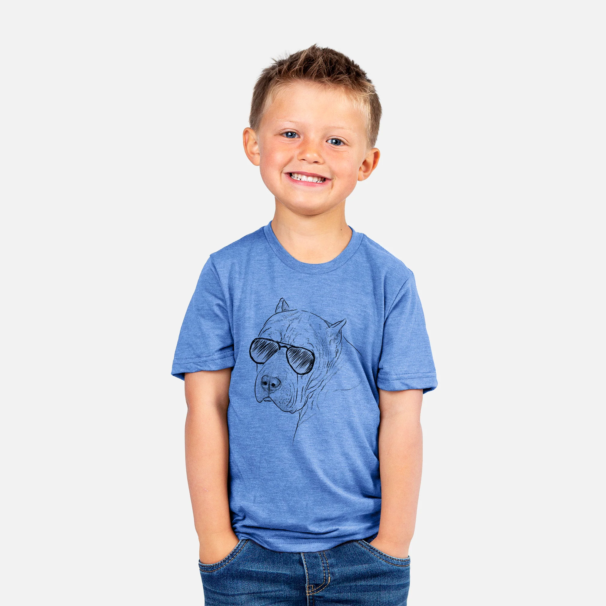 Aviator Precious the Staffordshire Terrier - Kids/Youth/Toddler Shirt - Image 4