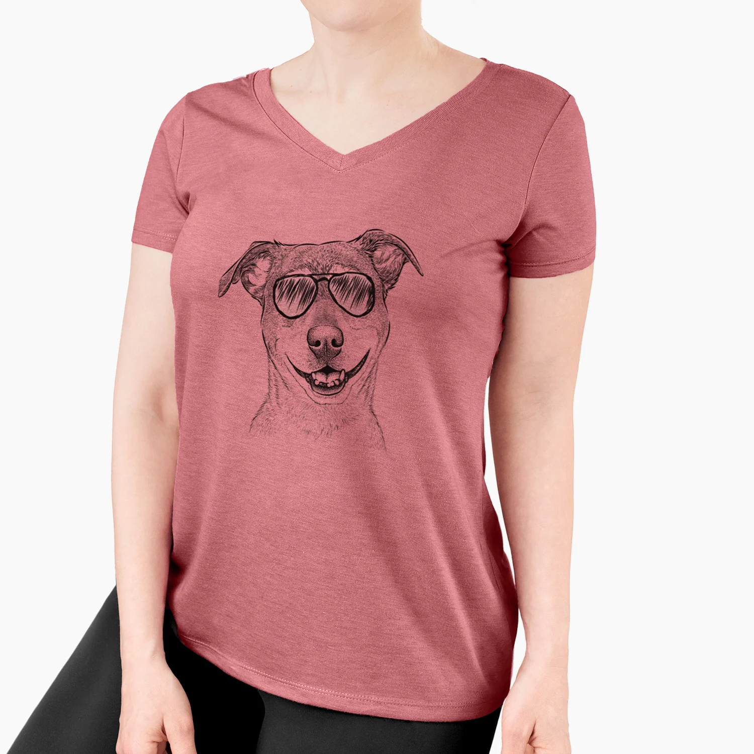 Aviator Reese the Mountain Cur - Women's V-neck Shirt - Image 7