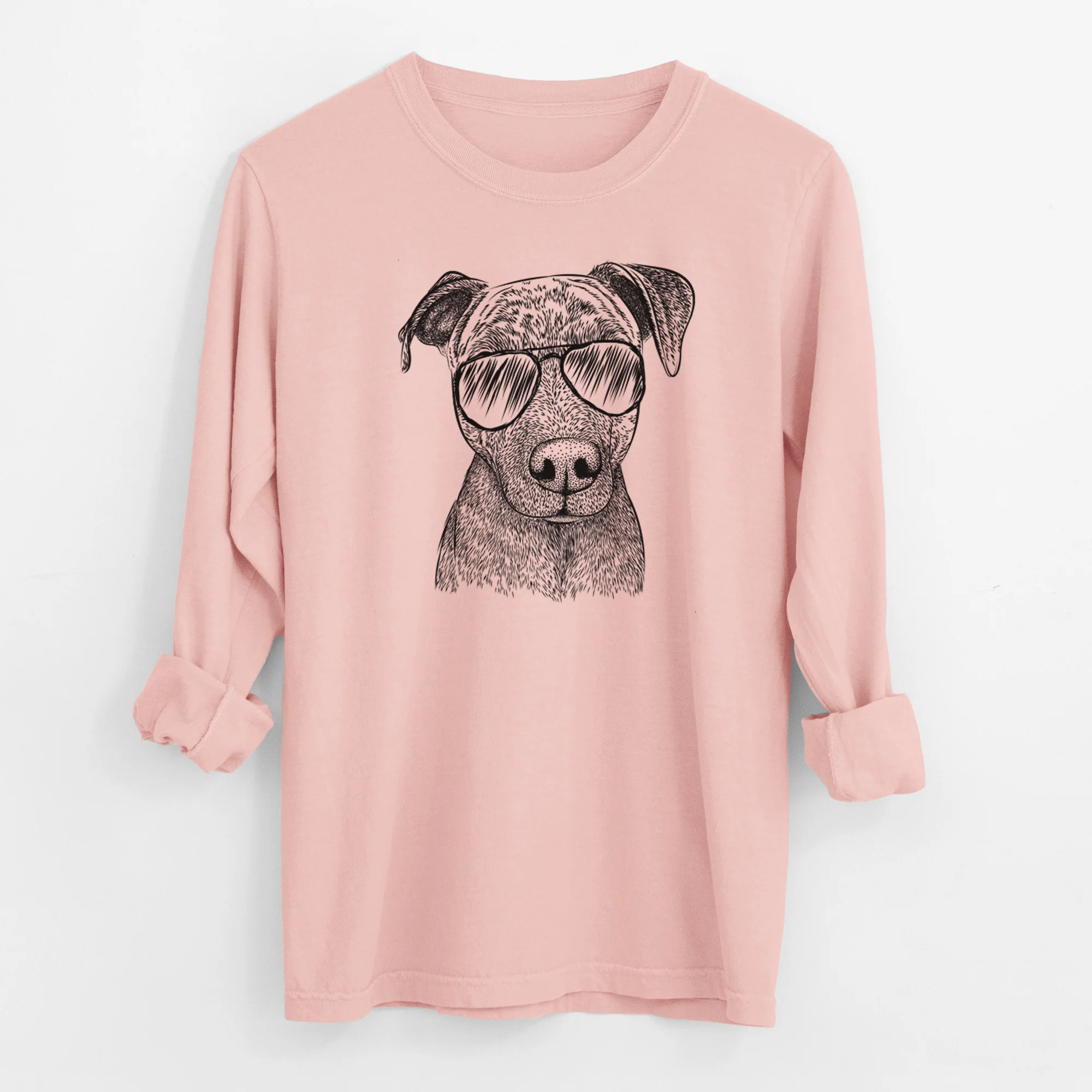 Aviator Reeses the Pitbull - Men's Heavyweight 100% Cotton Long Sleeve - Image 11