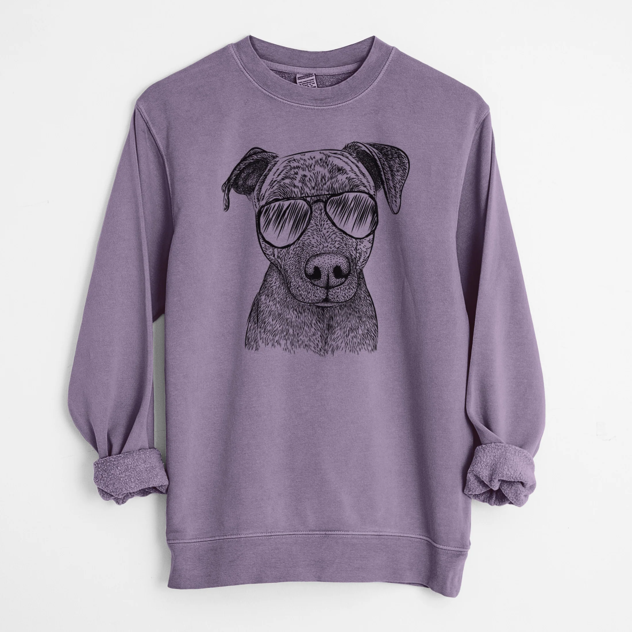 Aviator Reeses the Pitbull - Unisex Pigment Dyed Crew Sweatshirt - Image 10