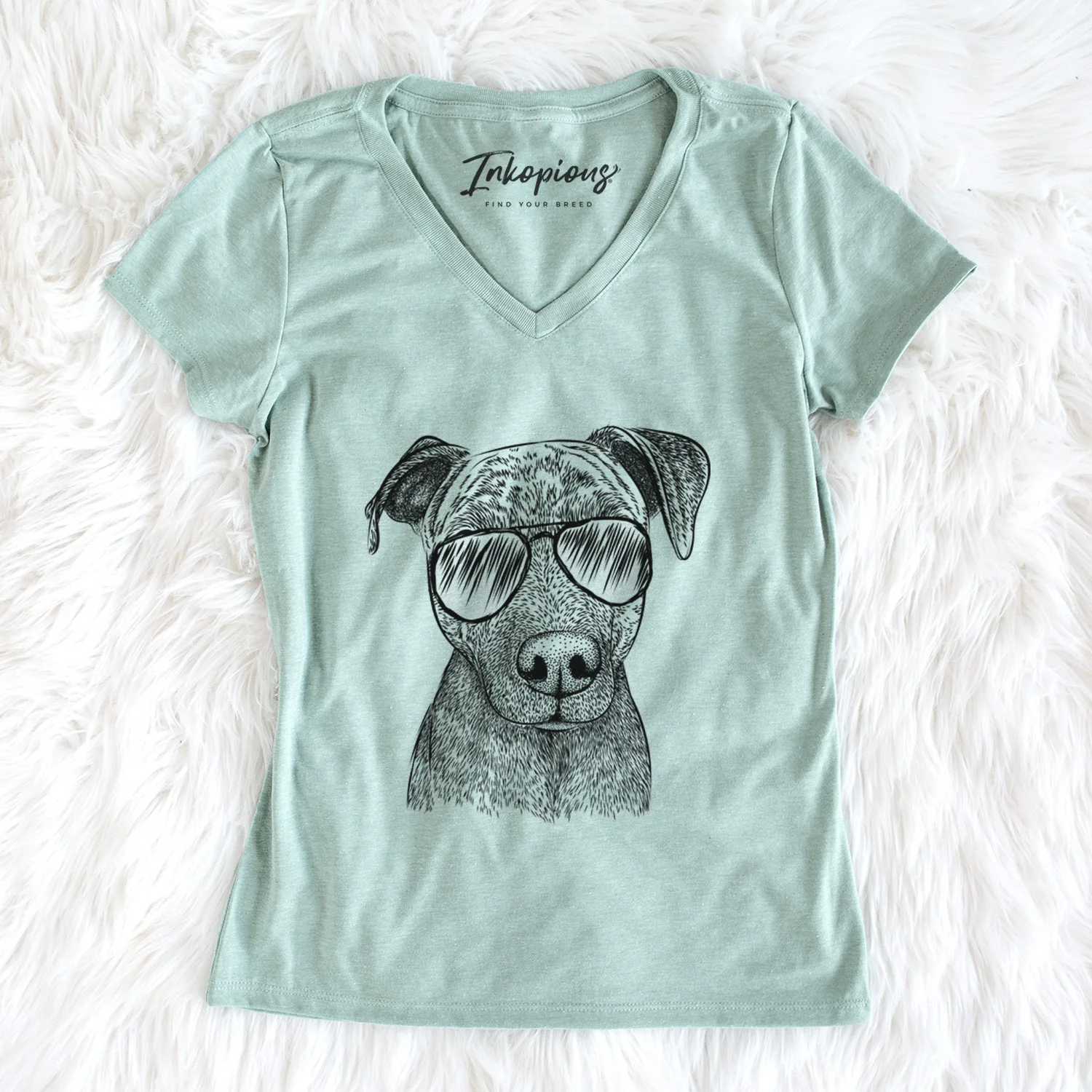 Aviator Reeses the Pitbull - Women's V-neck Shirt - Image 5