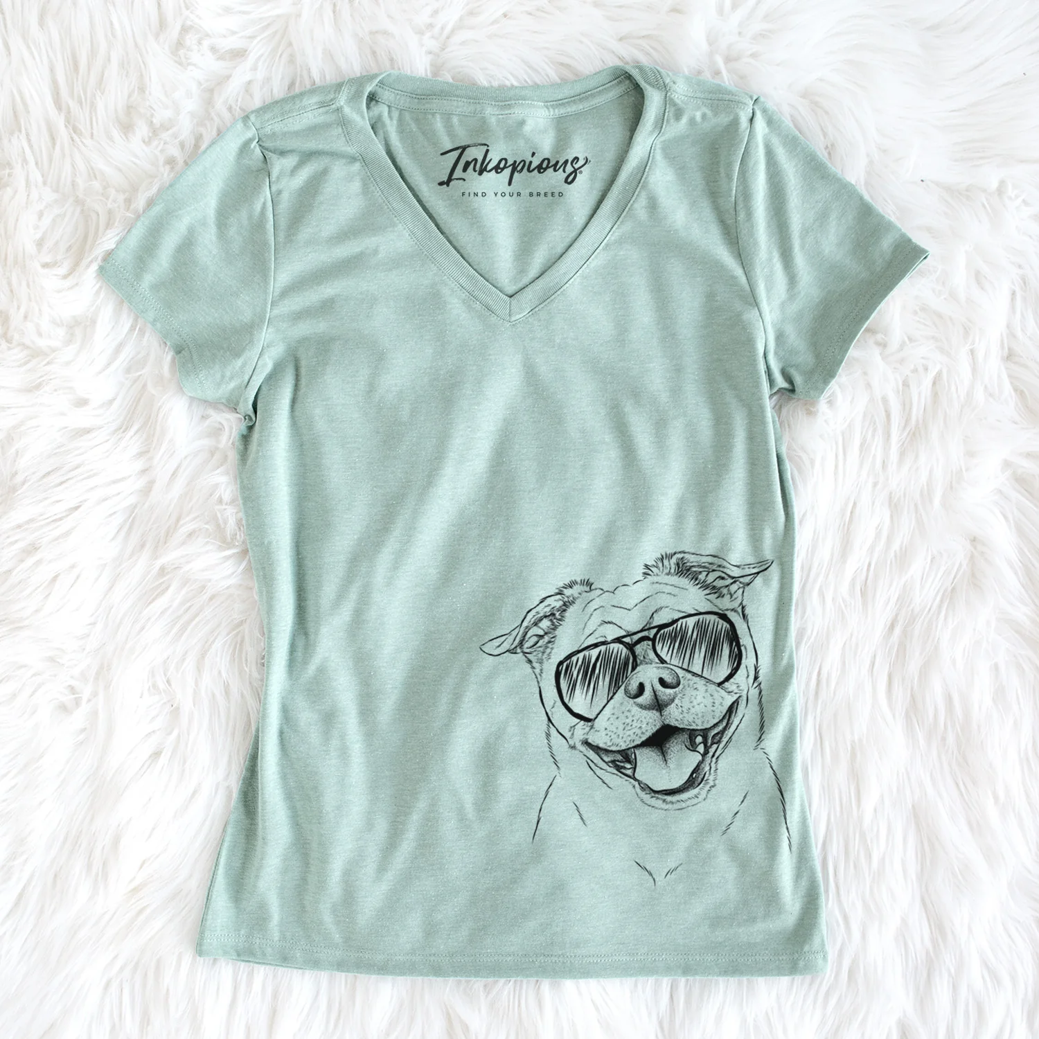 Aviator Riley the Chug - Women's V-neck Shirt - Image 2