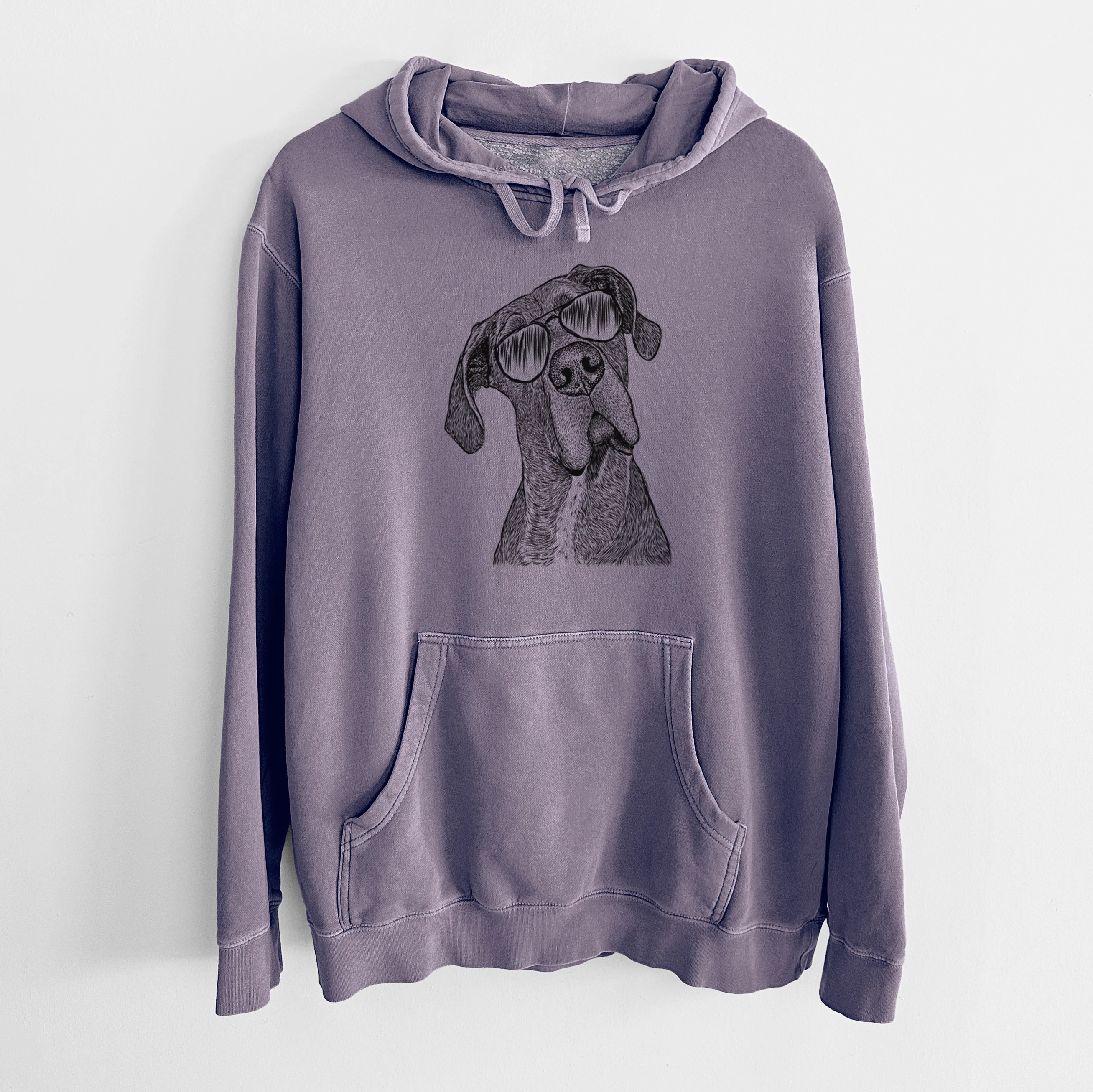 Aviator River the Great Dane - Unisex Pigment Dyed Hoodie - Image 9