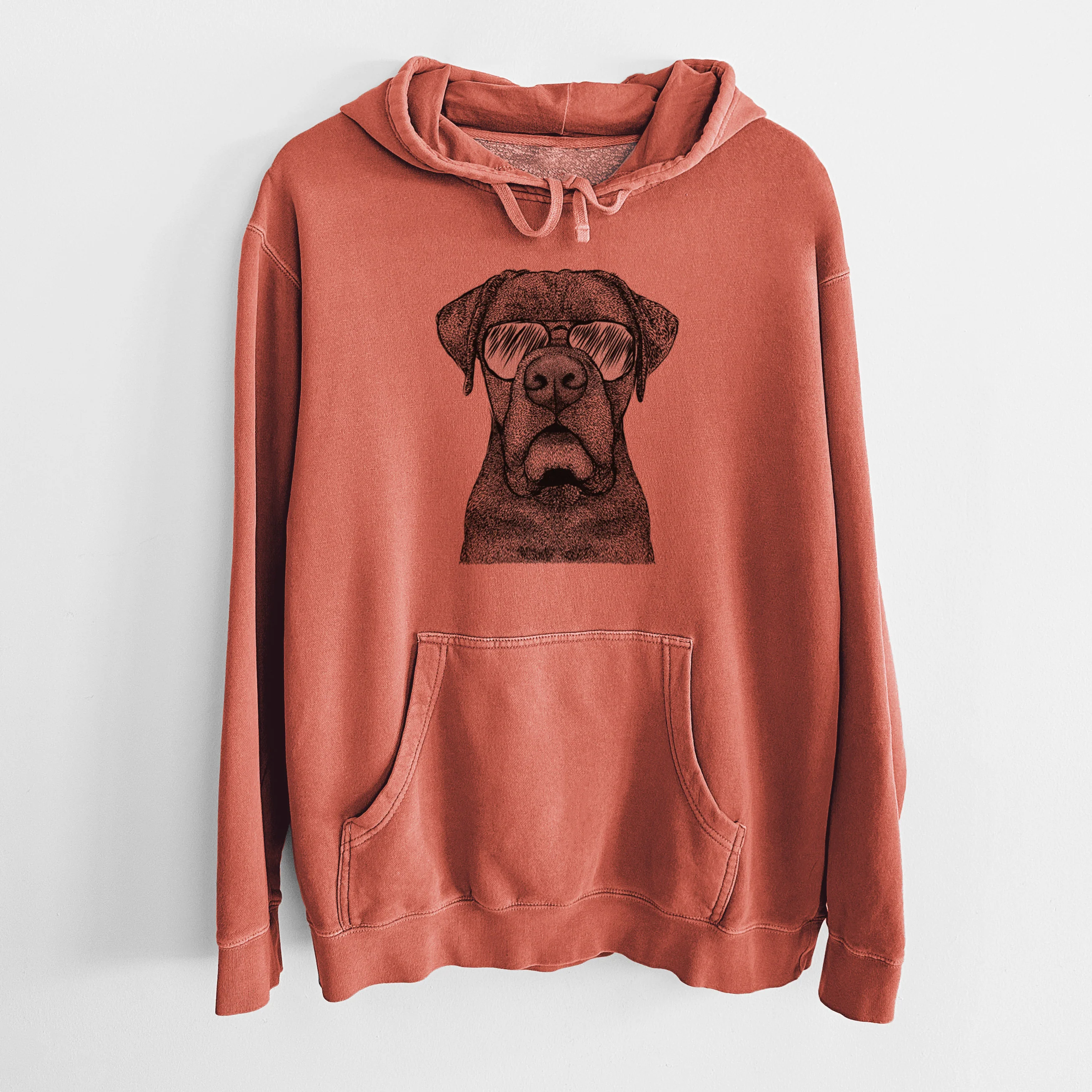 Aviator Rocco the Cane Corso - Unisex Pigment Dyed Hoodie - Image 8