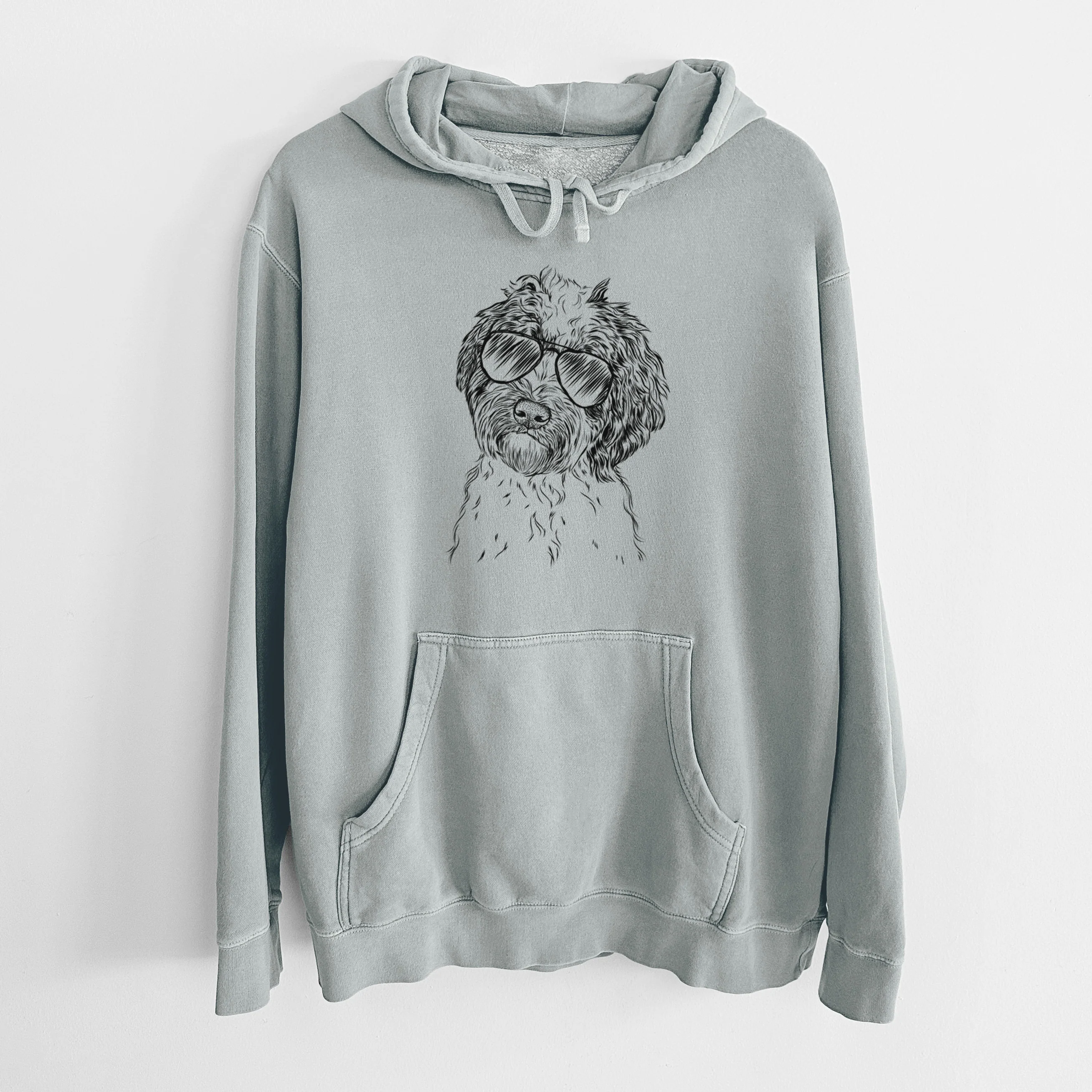 Aviator Rooney the Aussiedoodle - Unisex Pigment Dyed Hoodie - Image 7