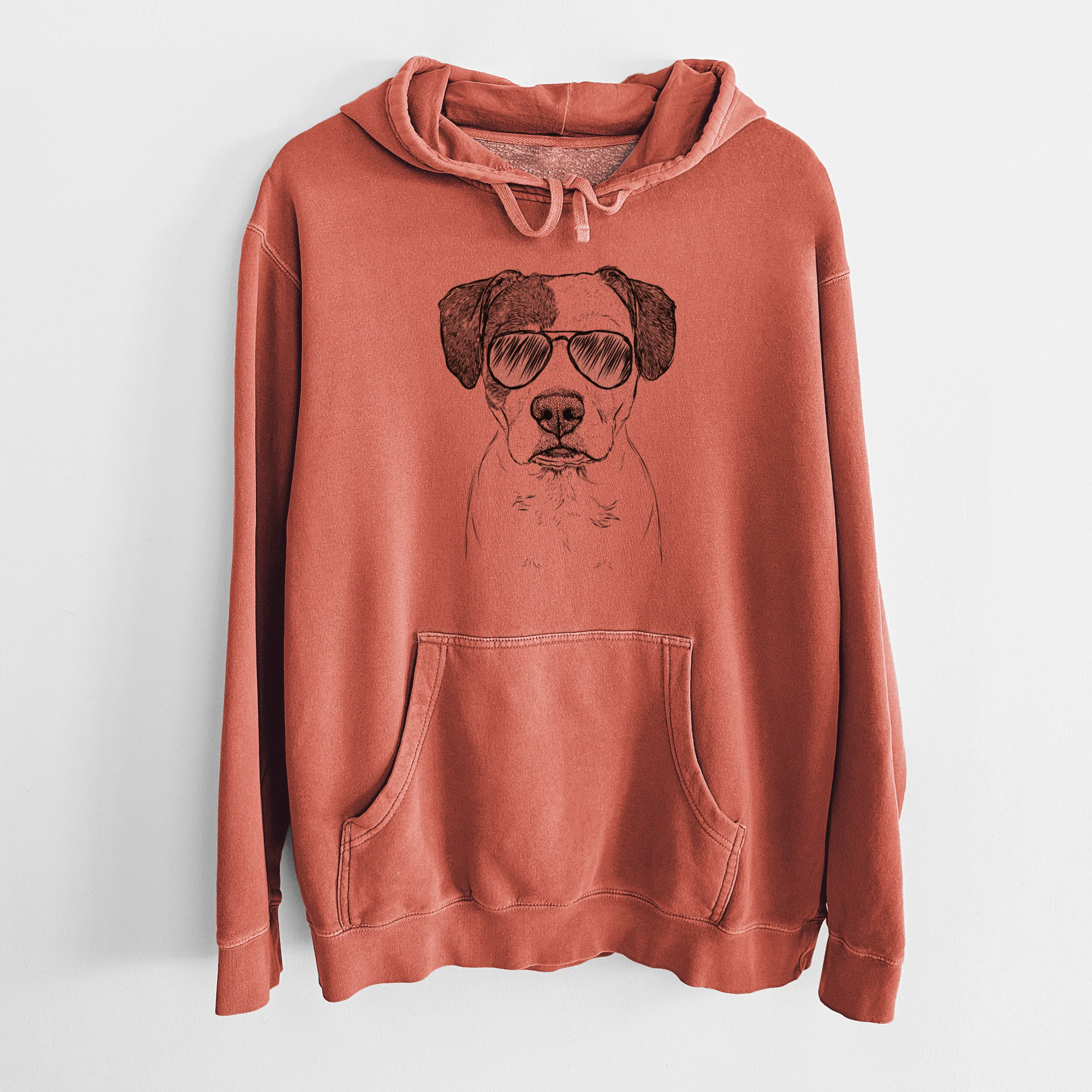 Aviator Ryleigh the Beagle Pitbull Mix - Unisex Pigment Dyed Hoodie - Image 8