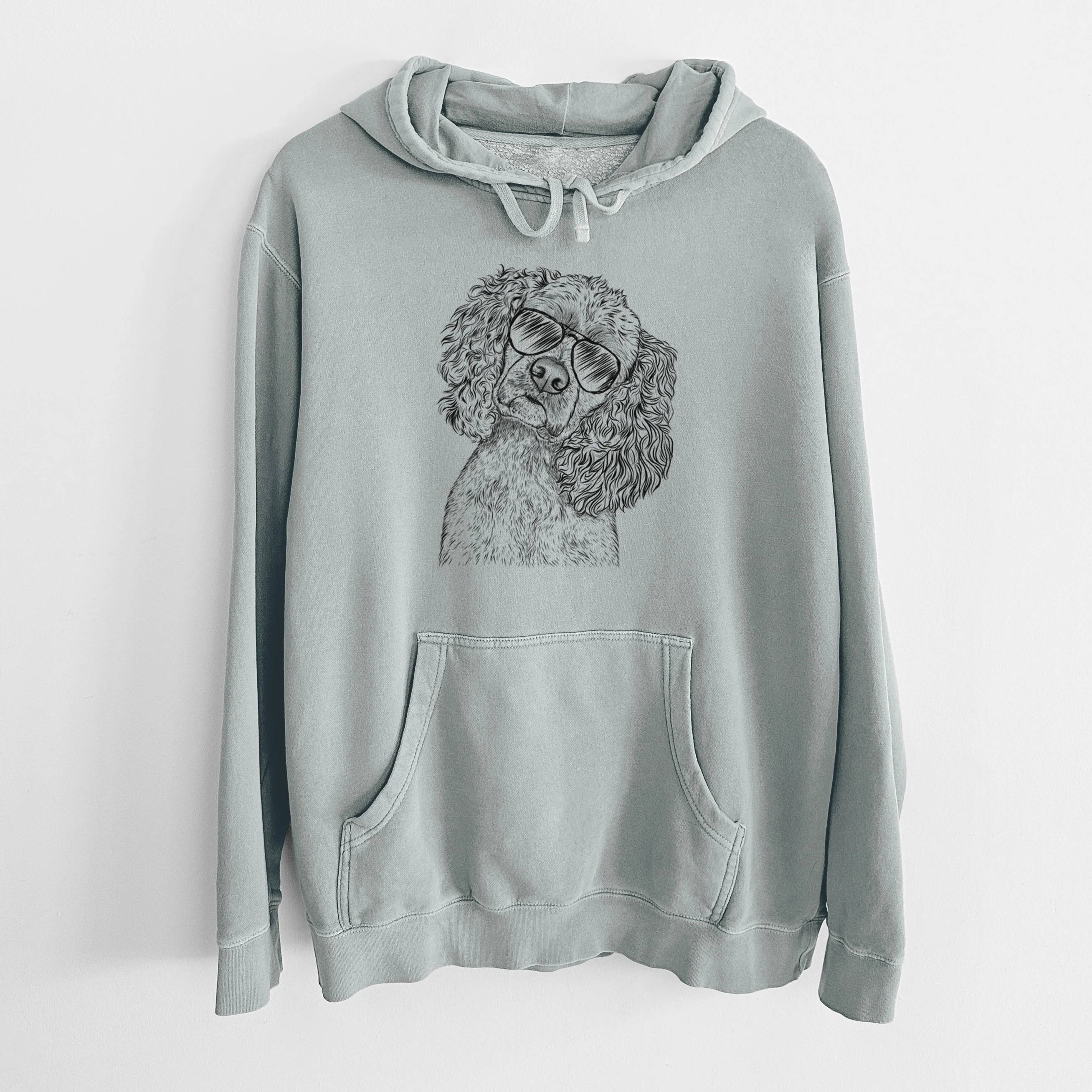 Aviator Sadie the Cocker Spaniel - Unisex Pigment Dyed Hoodie - Image 7