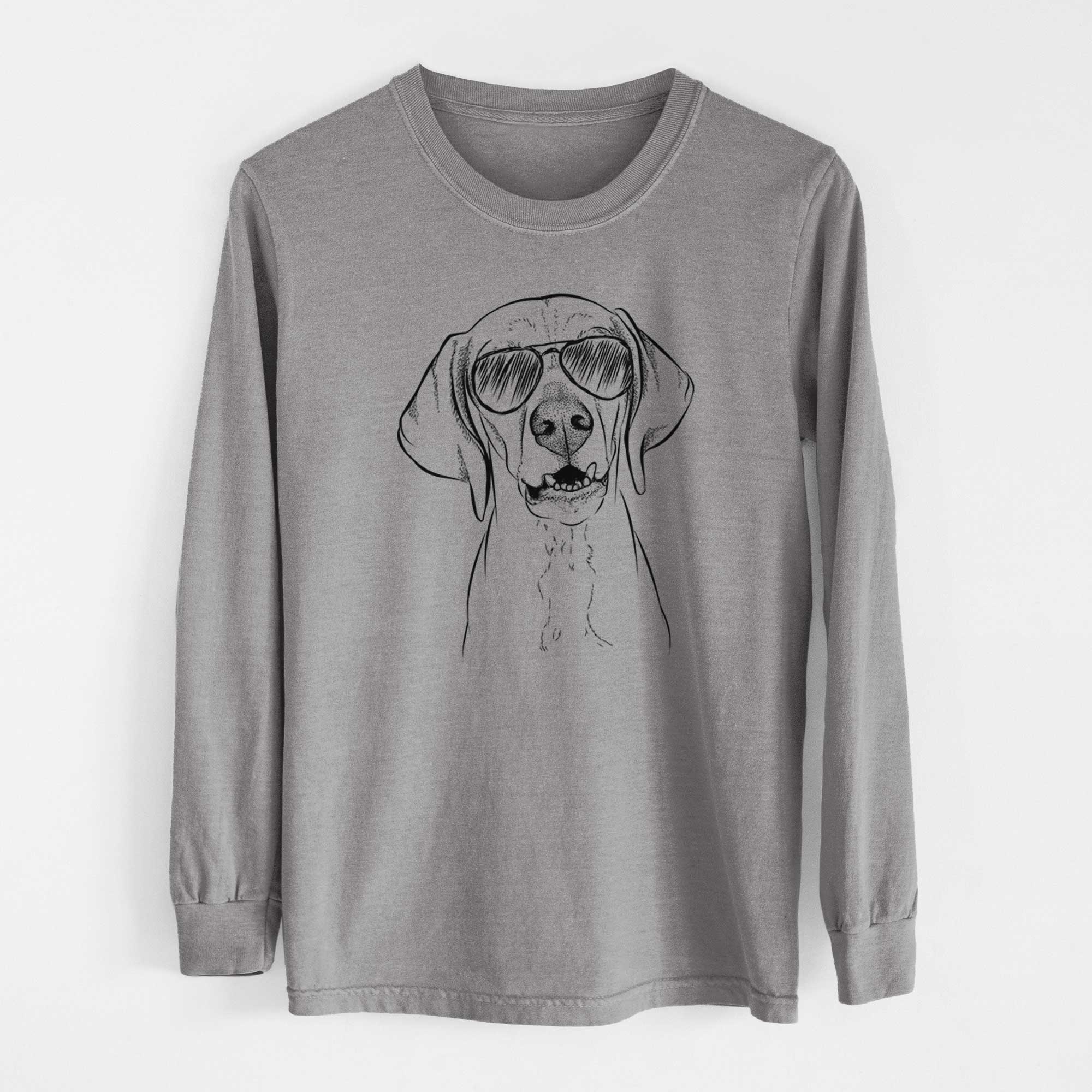 Aviator Sarge the Vizsla - Men's Heavyweight 100% Cotton Long Sleeve - Image 7