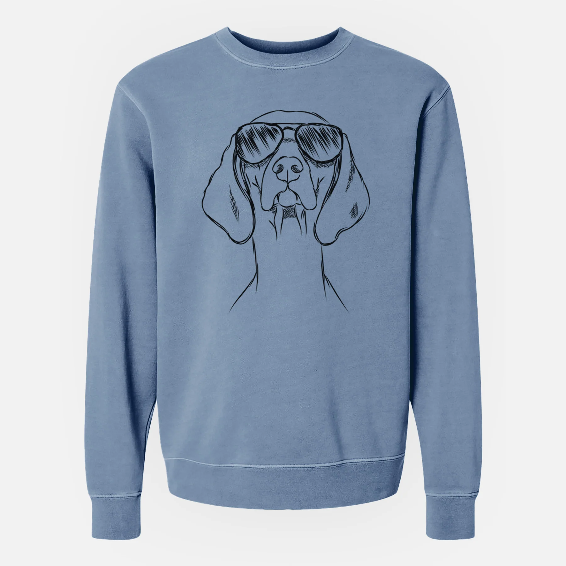 Aviator Sawyer the Vizsla - Unisex Pigment Dyed Crew Sweatshirt - Image 7