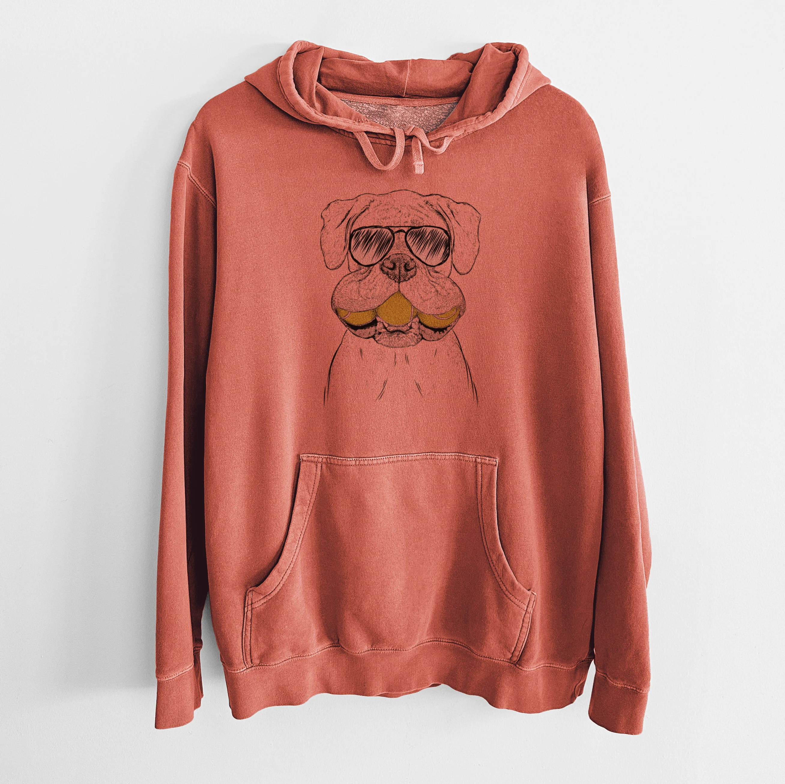 Aviator Seamus the Boxer - Unisex Pigment Dyed Hoodie - Image 8