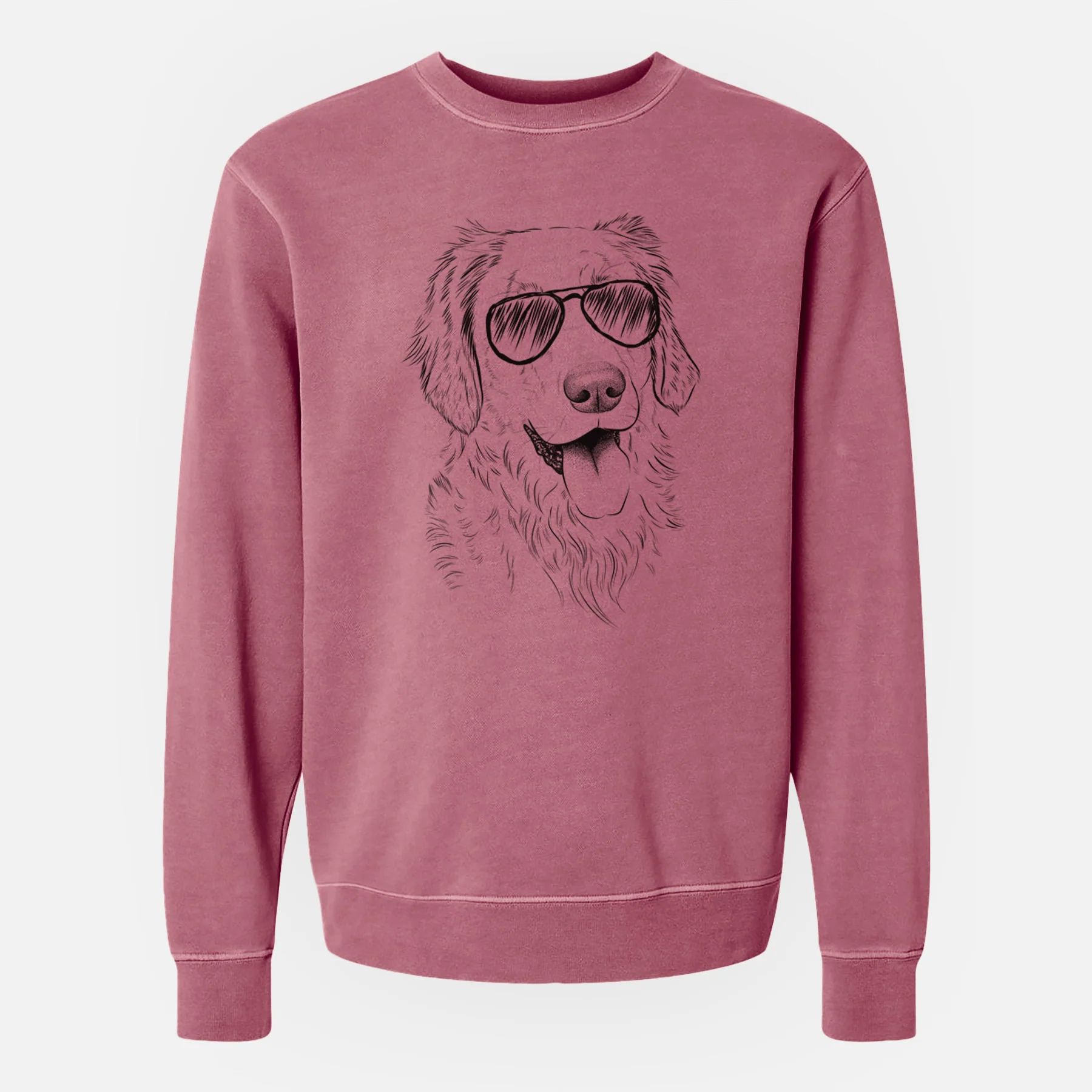 Aviator Semba the Golden Retriever - Unisex Pigment Dyed Crew Sweatshirt - Image 9