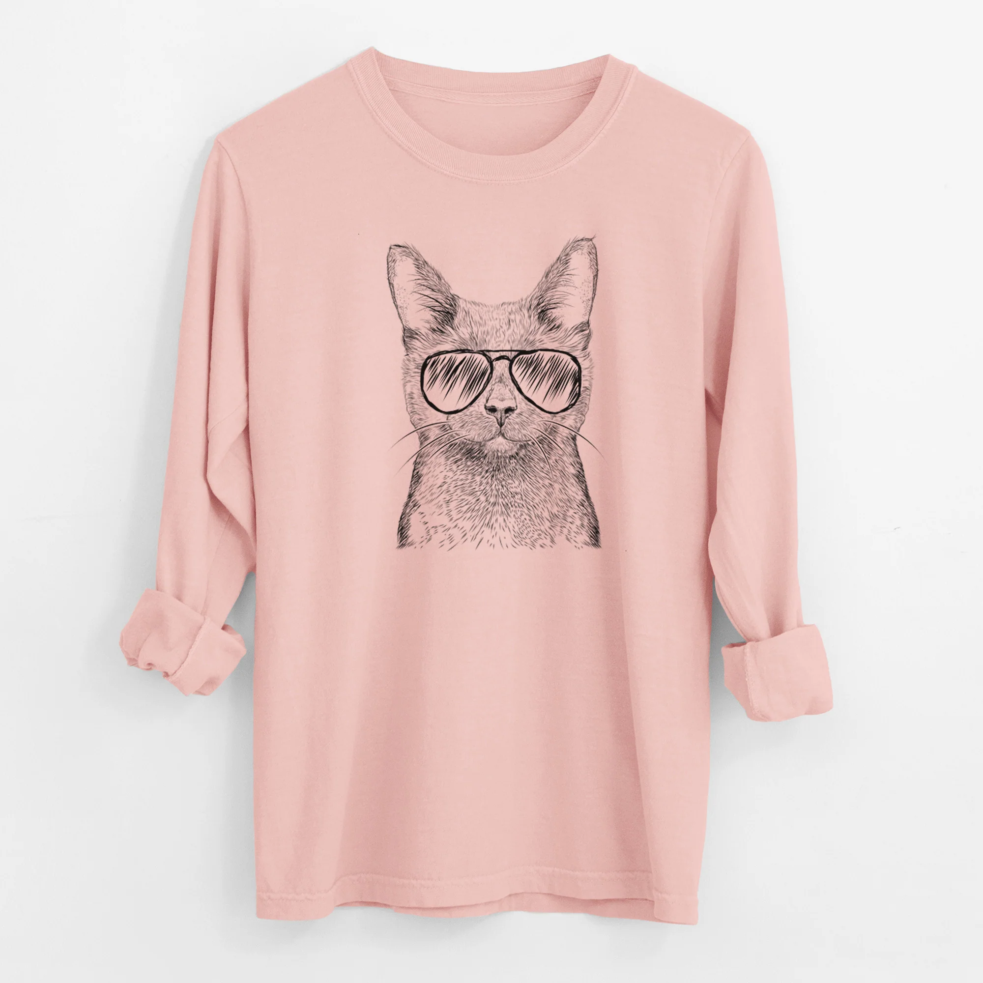 Aviator Shadow the Black Cat - Men's Heavyweight 100% Cotton Long Sleeve - Image 12