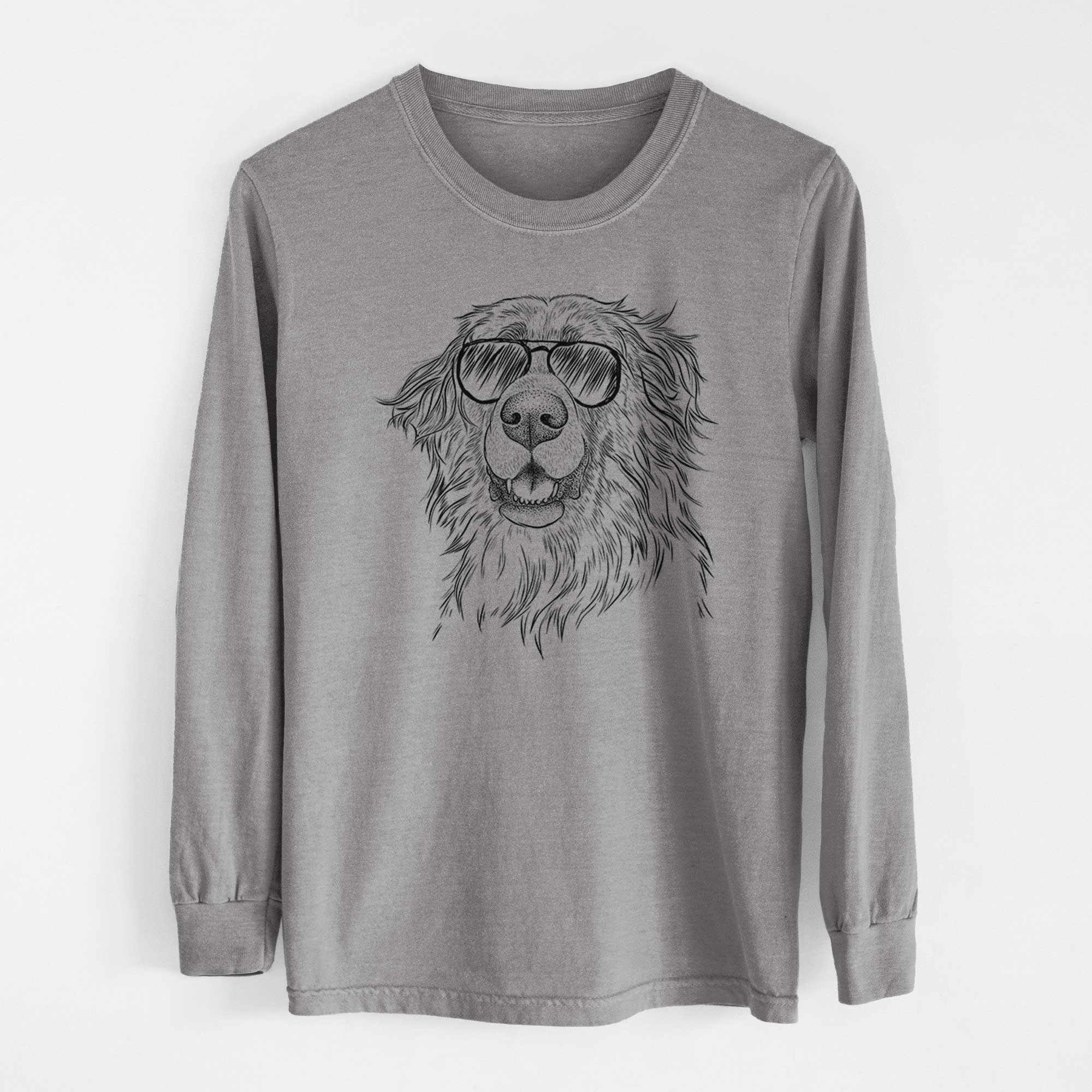 Aviator Siri the Leonberger - Men's Heavyweight 100% Cotton Long Sleeve - Image 7