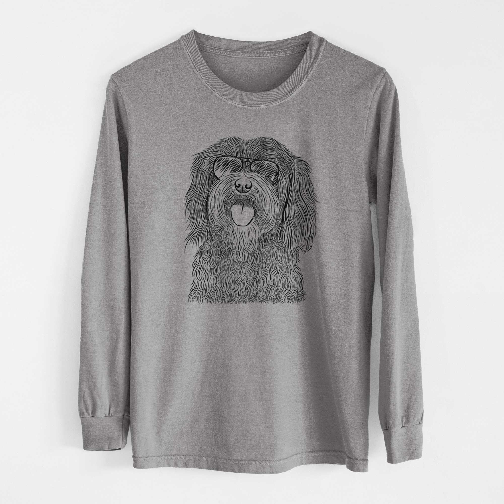 Aviator Sophie the Havanese - Men's Heavyweight 100% Cotton Long Sleeve - Image 7