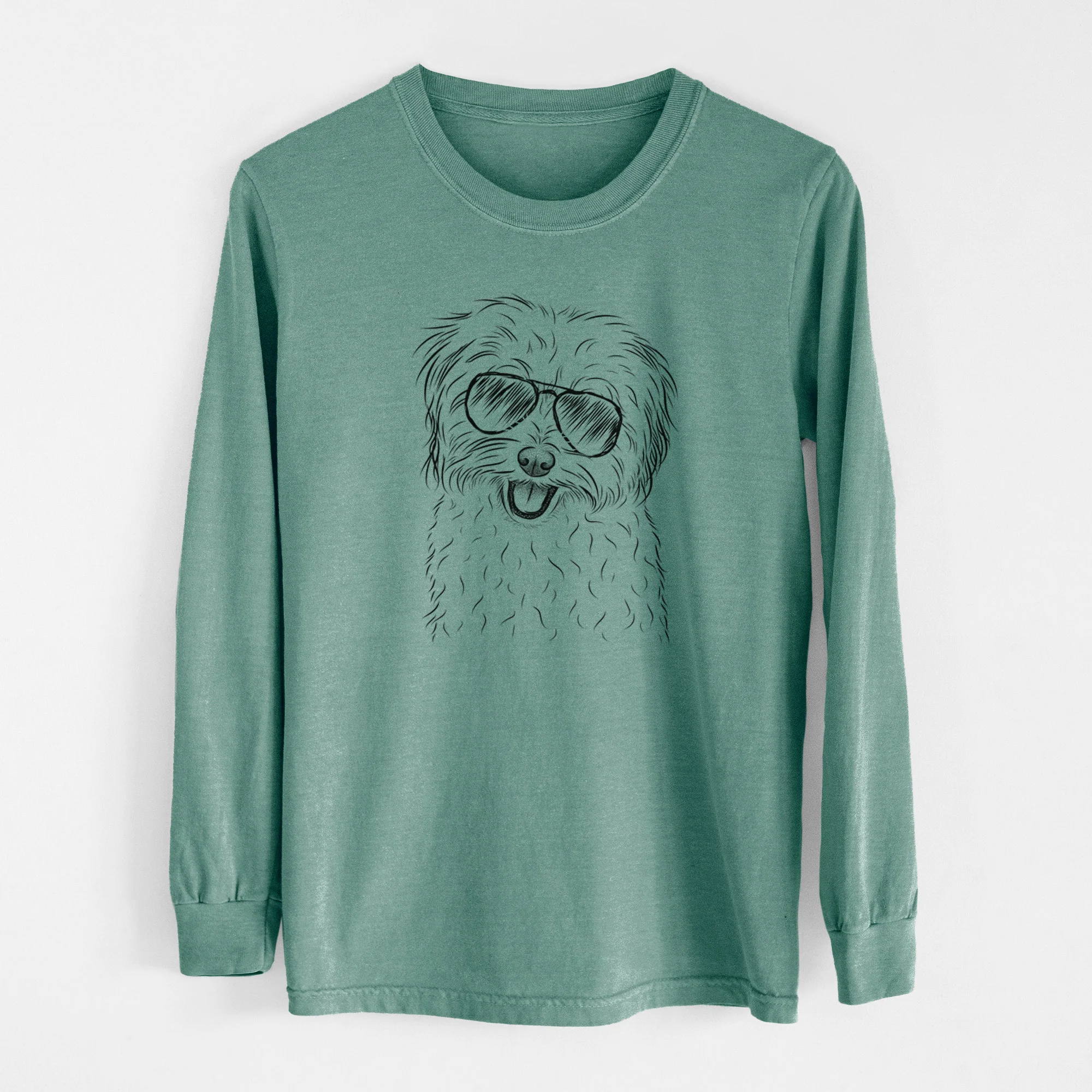 Aviator Sophie Quinn the Havanese - Men's Heavyweight 100% Cotton Long Sleeve - Image 13
