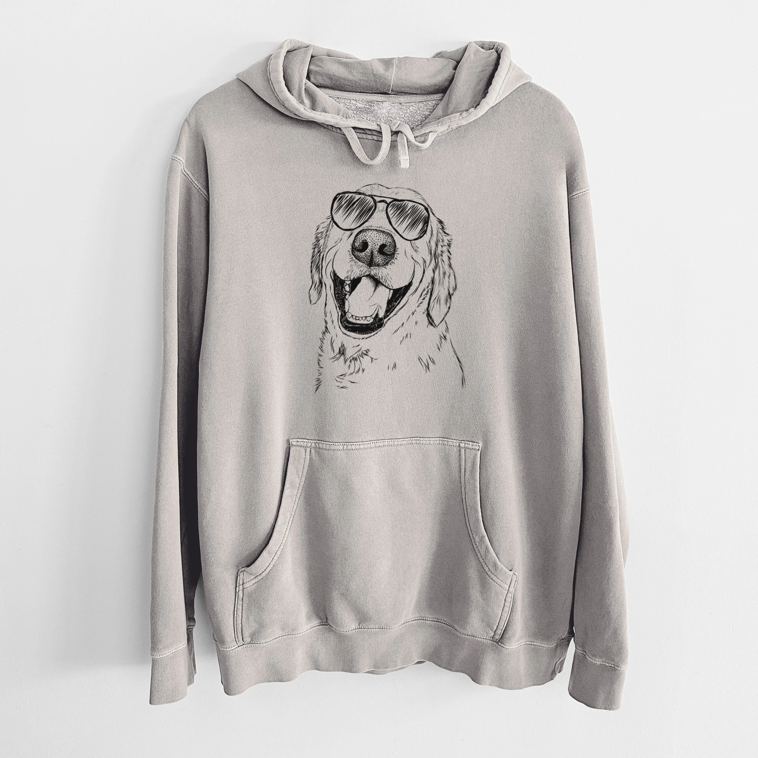 Aviator Spanky the Golden Retriever - Unisex Pigment Dyed Hoodie - Image 5