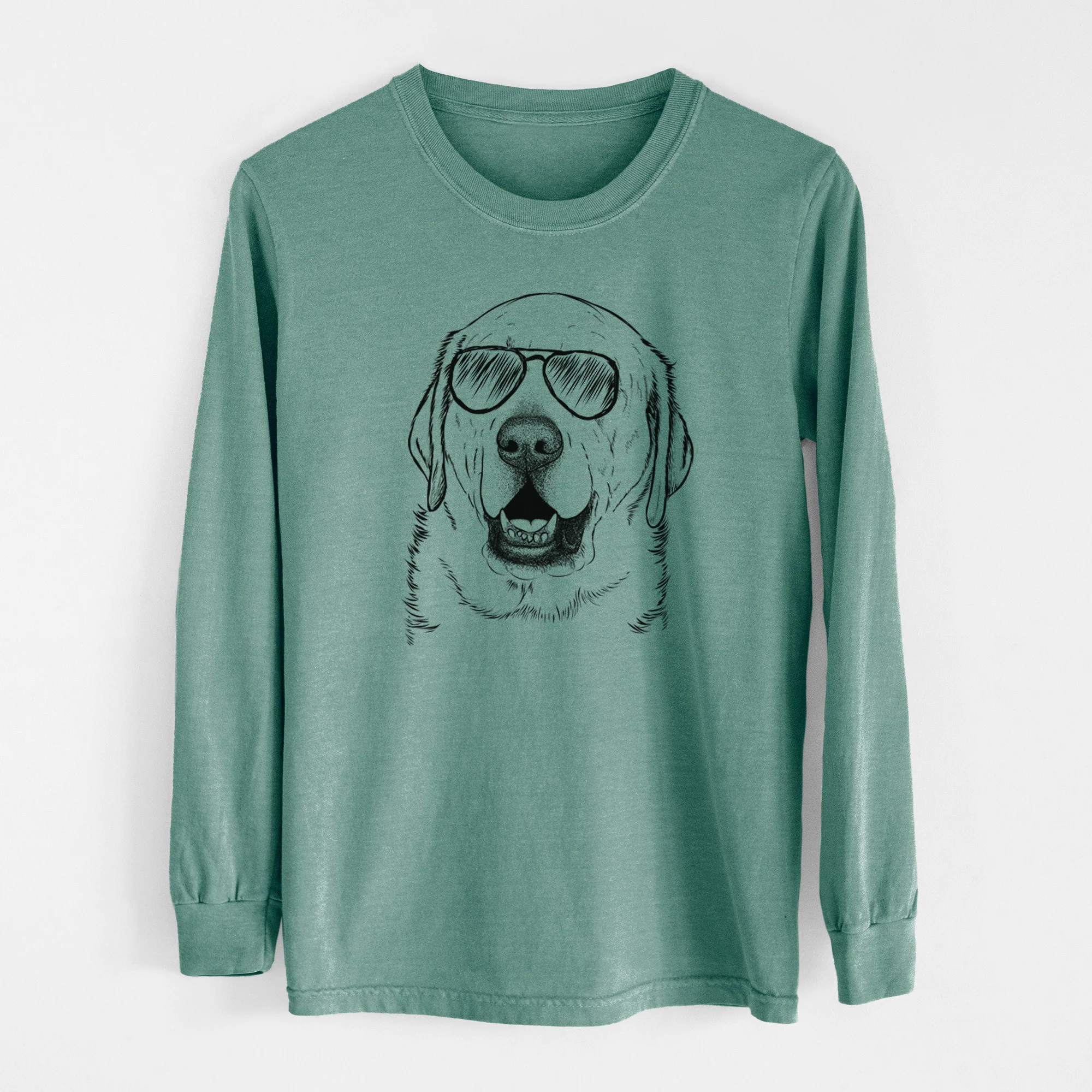 Aviator Sparks the Labrador Retriever - Men's Heavyweight 100% Cotton Long Sleeve - Image 13