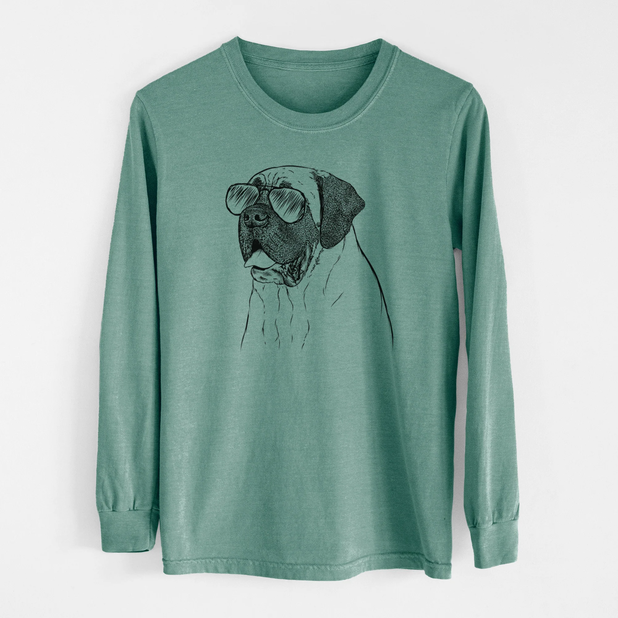 Aviator Sterling the English Mastiff - Men's Heavyweight 100% Cotton Long Sleeve - Image 13