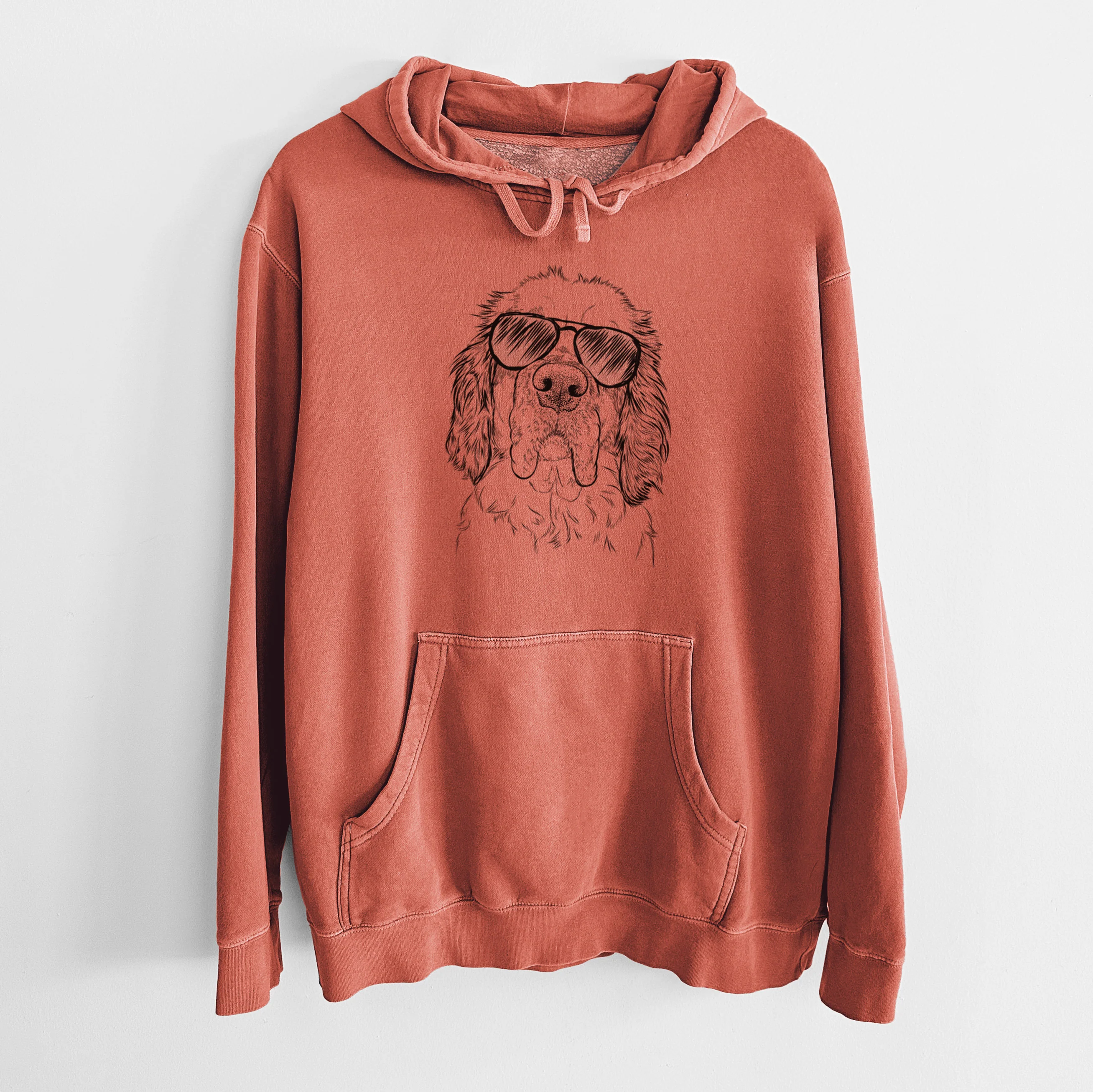 Aviator Sully the Clumber Spaniel - Unisex Pigment Dyed Hoodie - Image 8