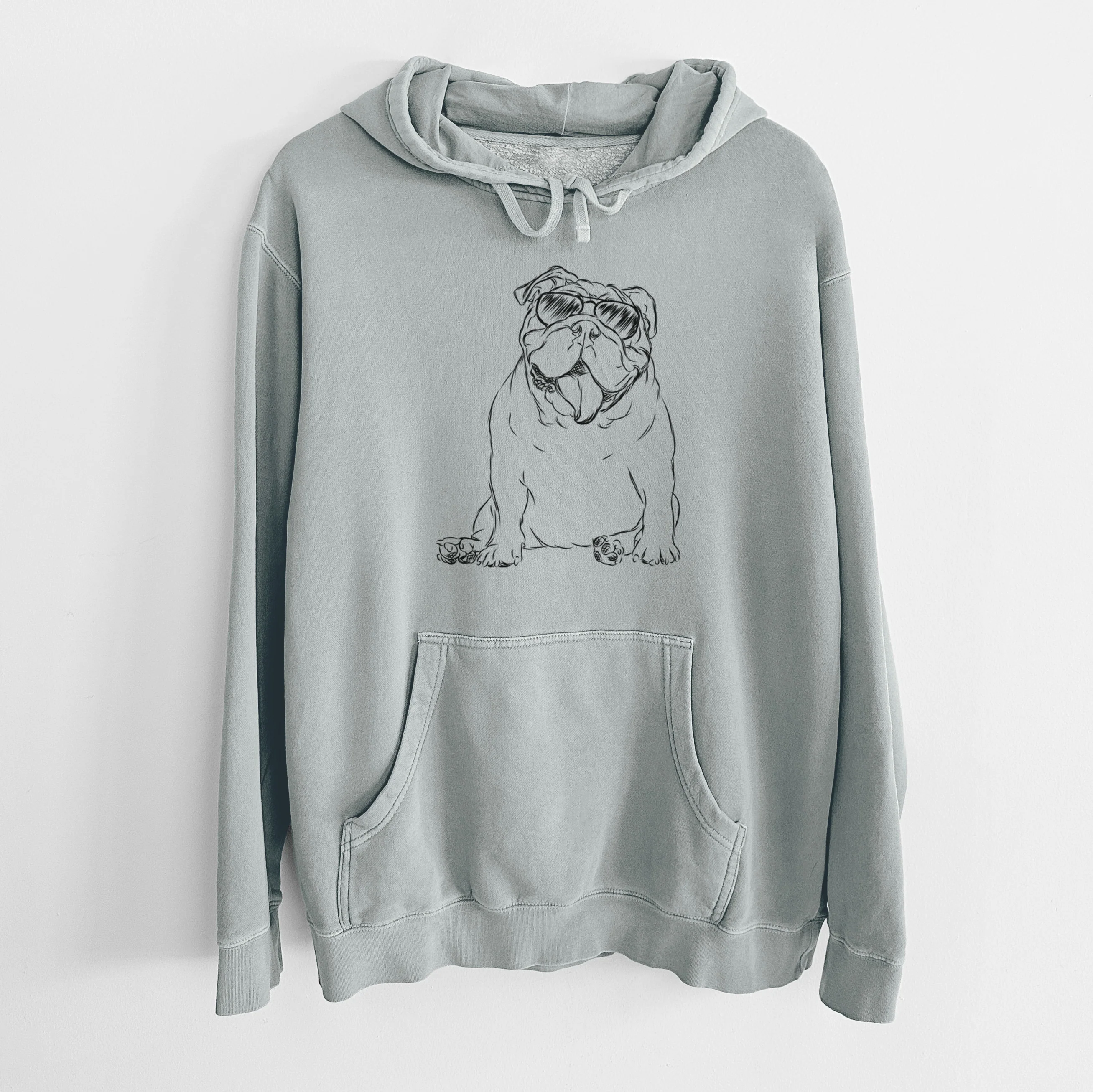 Aviator Tank the English Bulldog - Unisex Pigment Dyed Hoodie - Image 7
