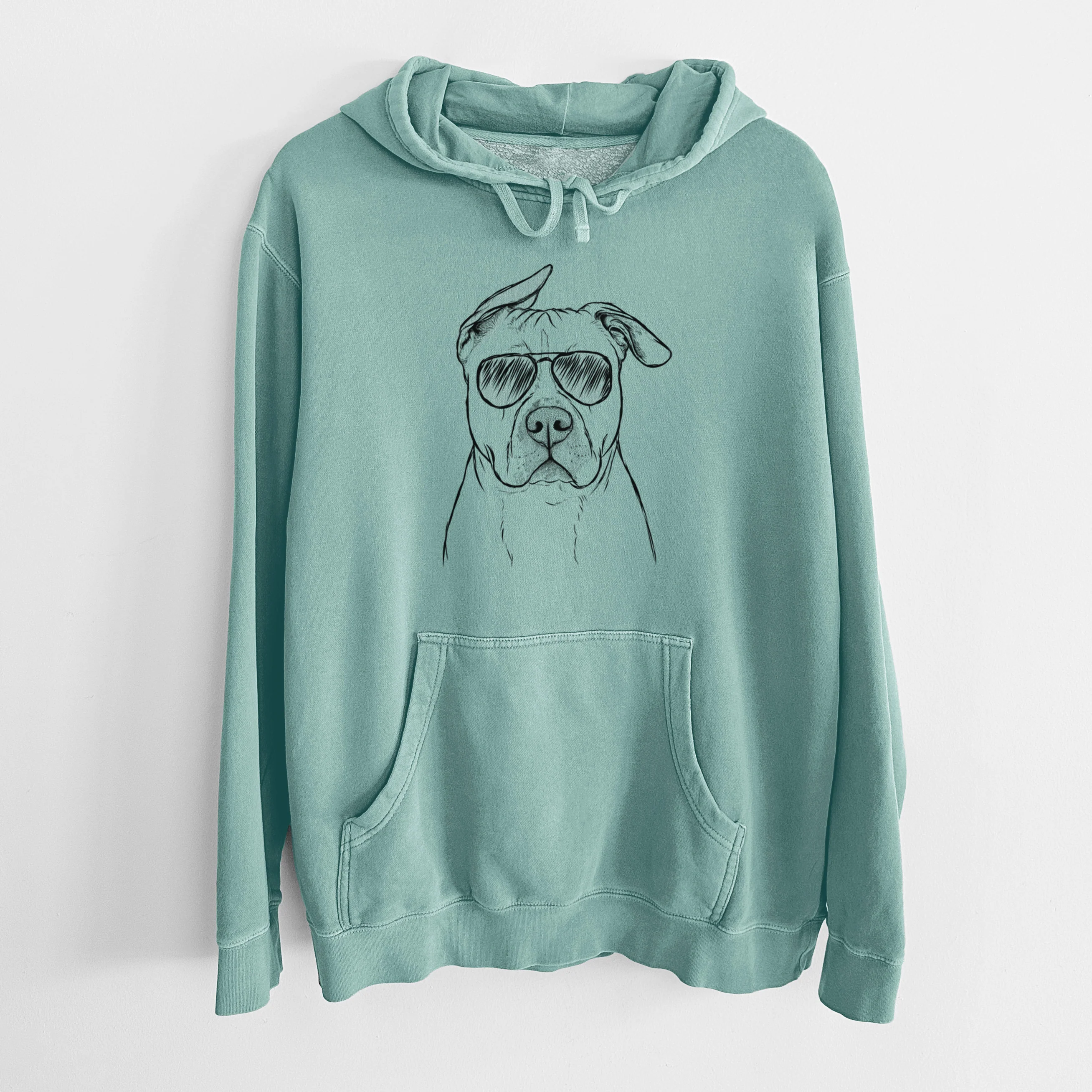 Aviator Teddy Jam the Pitbull - Unisex Pigment Dyed Hoodie - Image 10