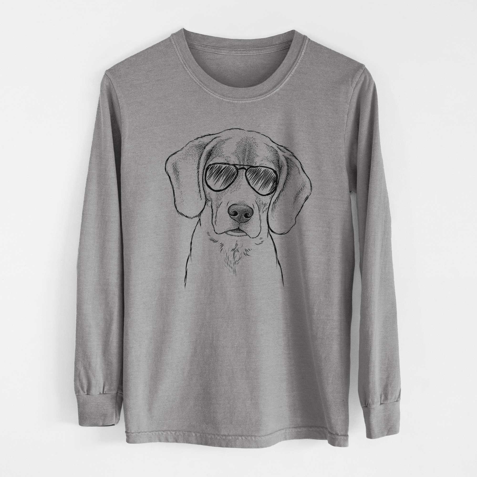 Aviator Thea the Beagle - Men's Heavyweight 100% Cotton Long Sleeve - Image 7