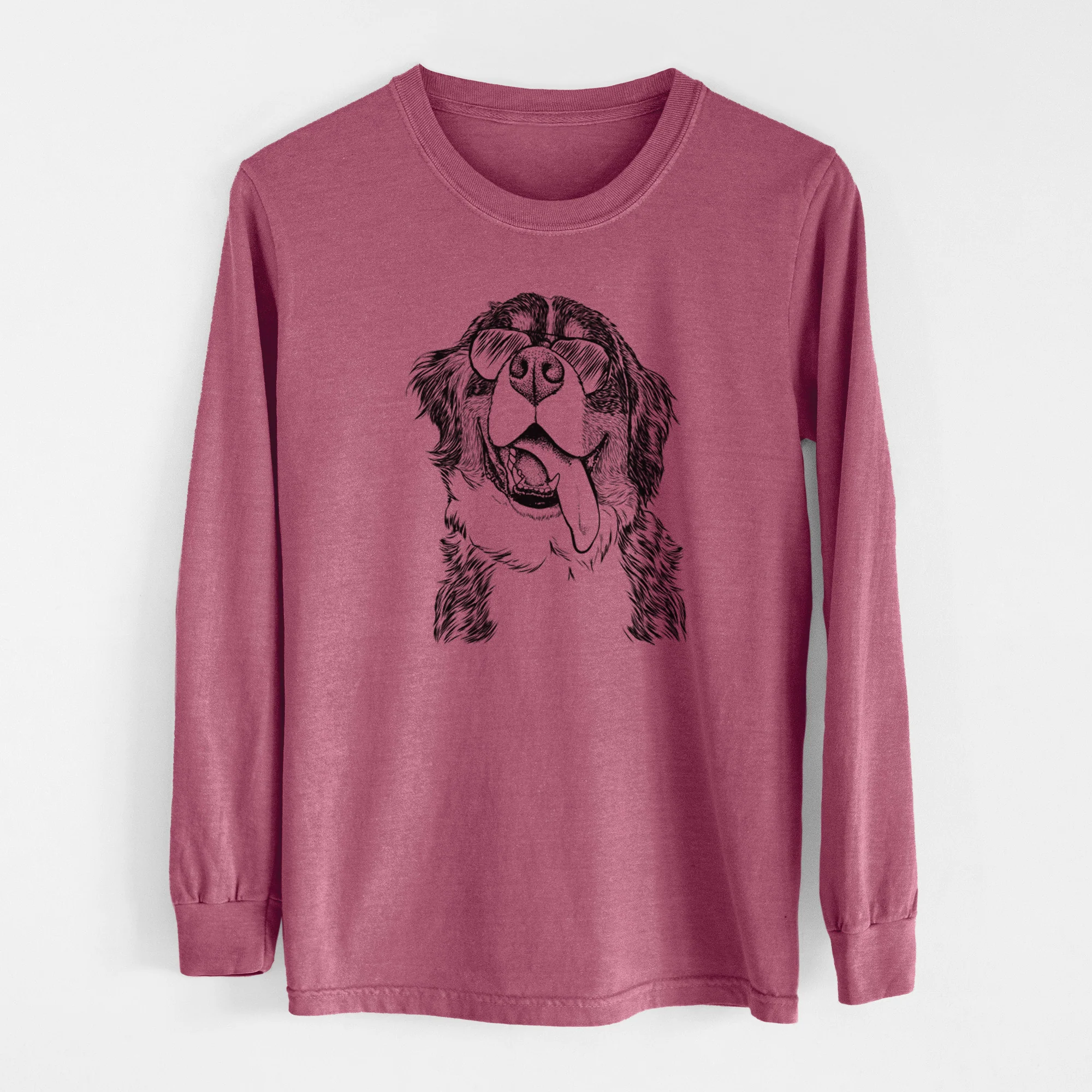 Aviator Theo the Bernese Mountain Dog - Men's Heavyweight 100% Cotton Long Sleeve - Image 11